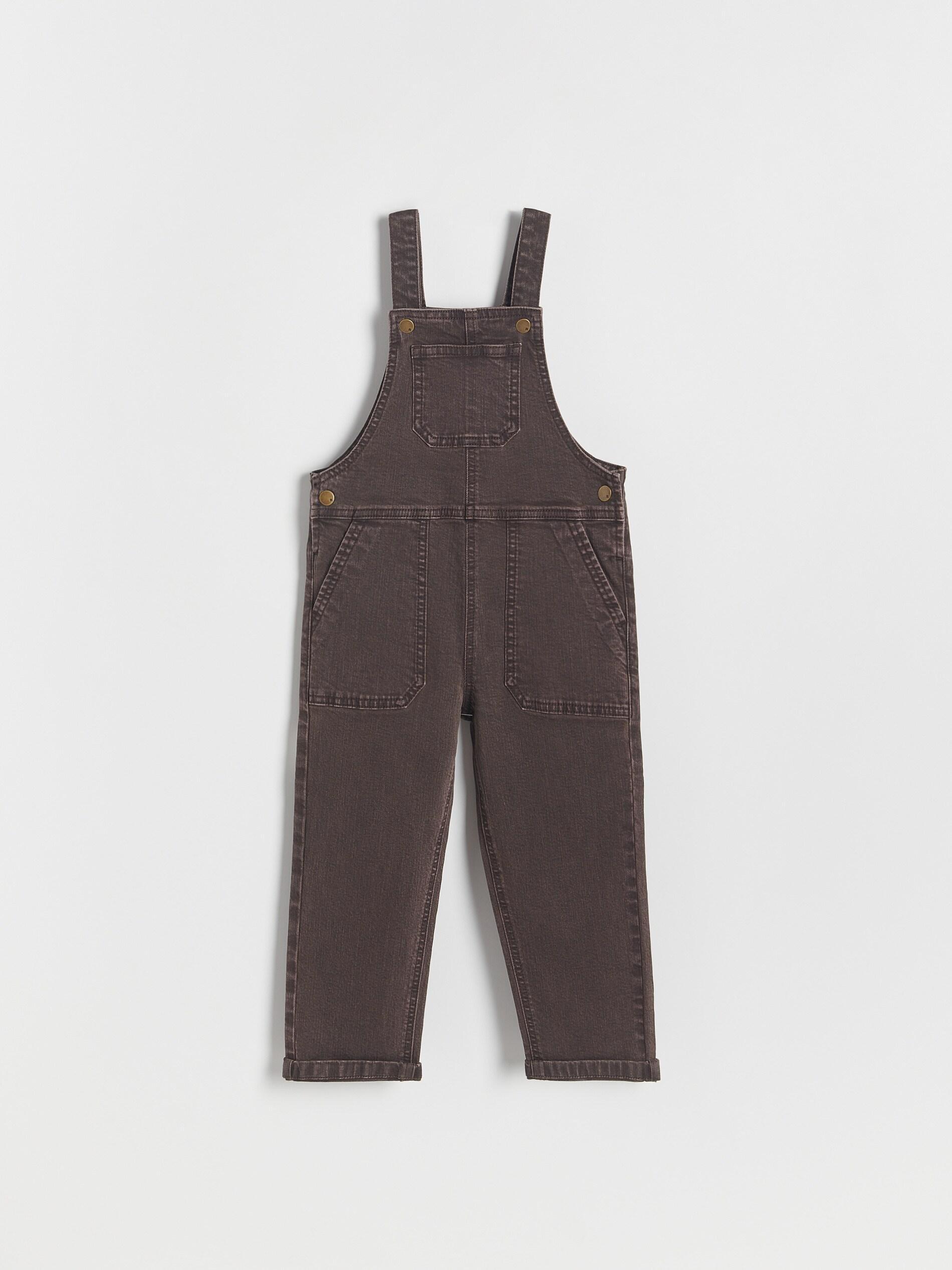 Brown Wash Effect Dungarees, , large image number 3