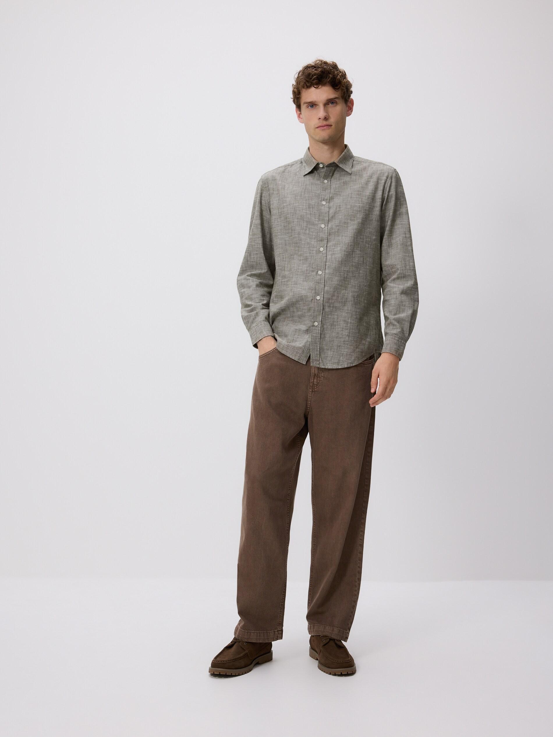 LIGHT GREEN Regular fit plain shirt, Green, large image number 2