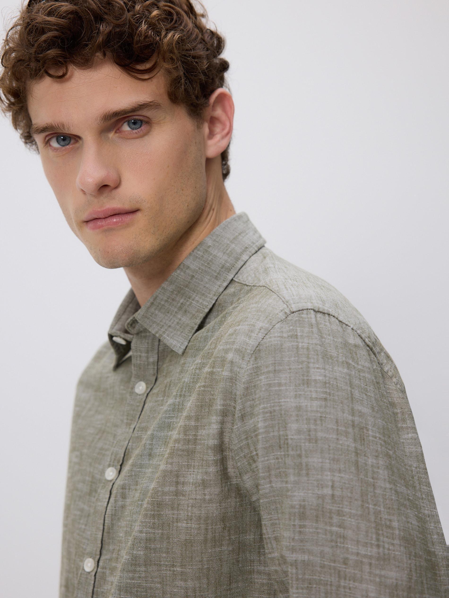 LIGHT GREEN Regular fit plain shirt, Green, large image number 3