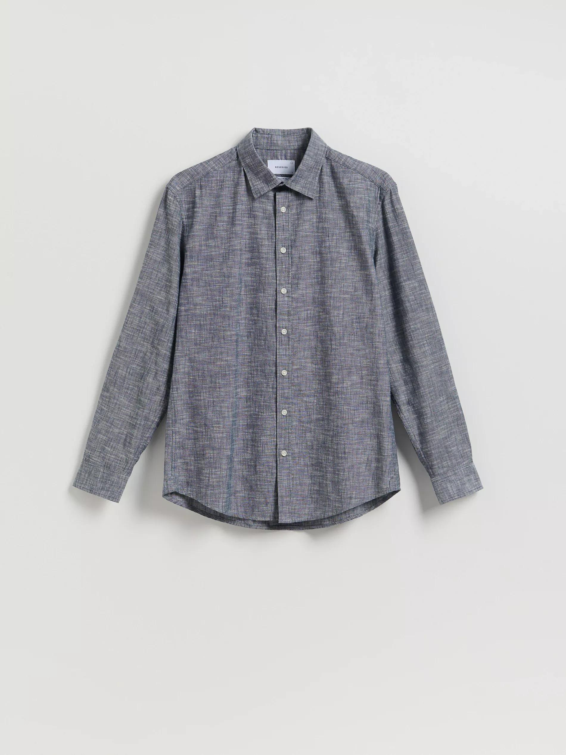 DARK GREY Regular fit plain shirt, Grey, medium