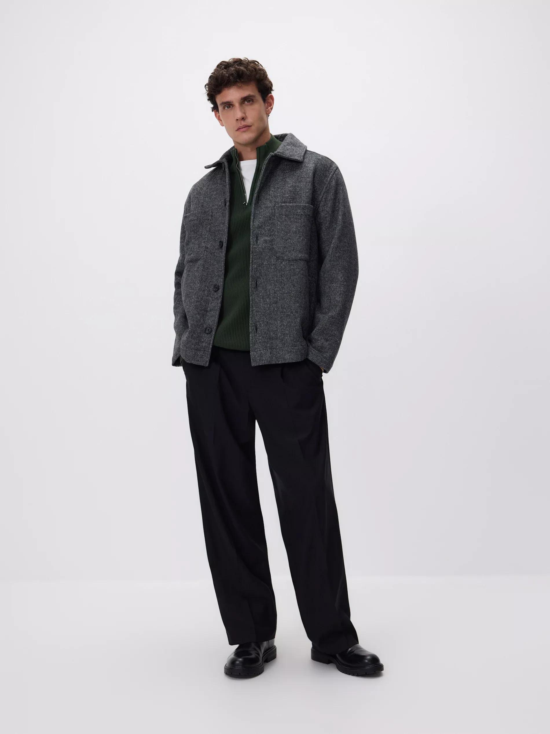 Jumper with zip up stand up collar, Khaki, large image number 1