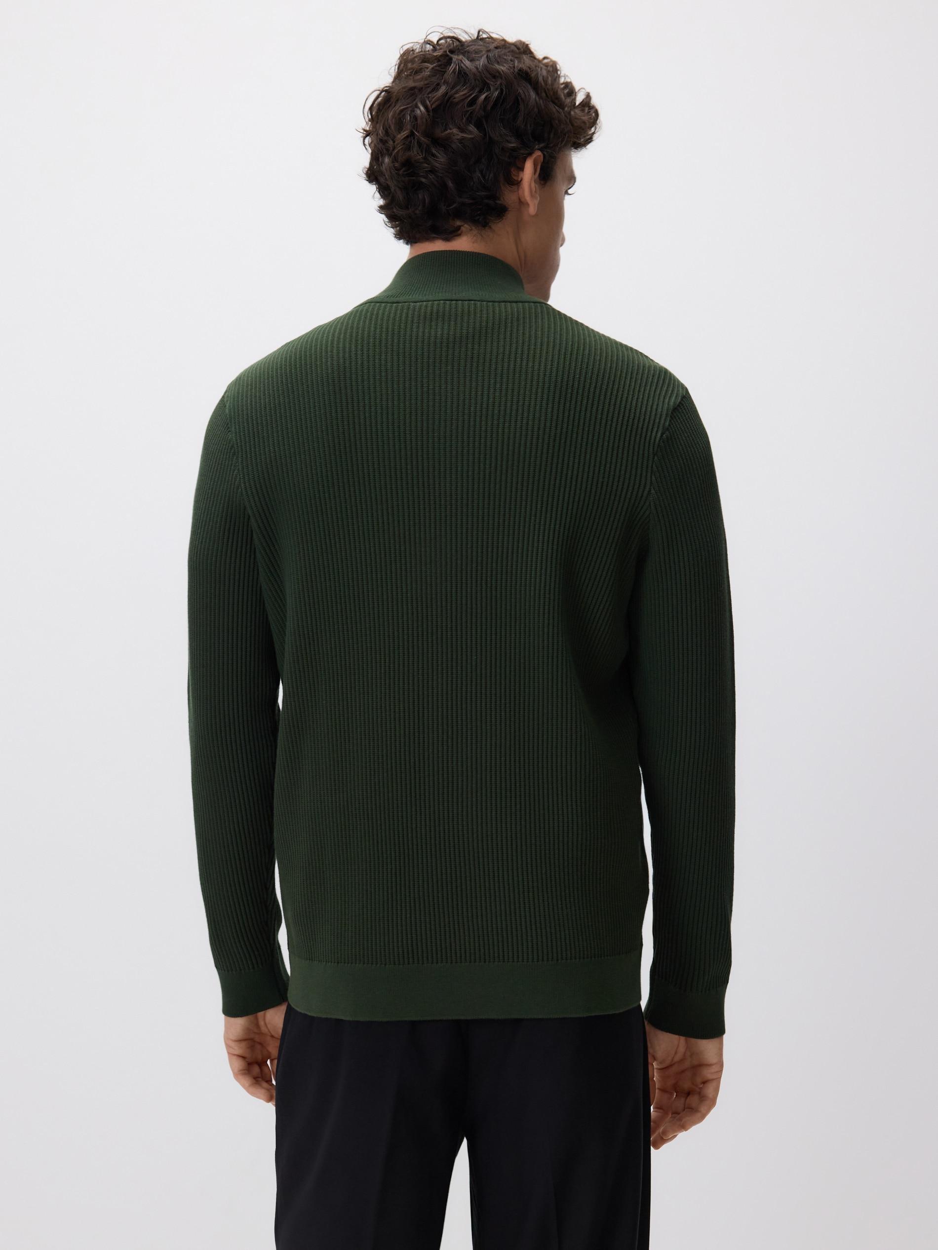 Jumper with zip up stand up collar, Khaki, large image number 3