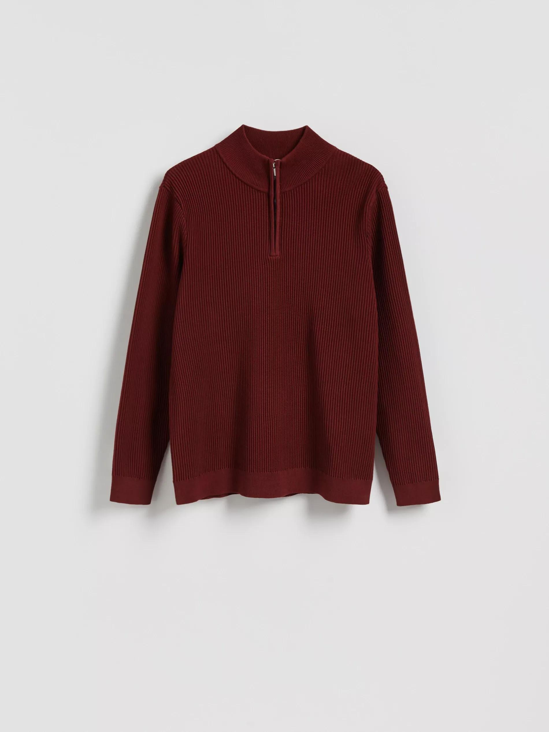 MEN`S SWEATER MAROON, Burgundy, large image number 0