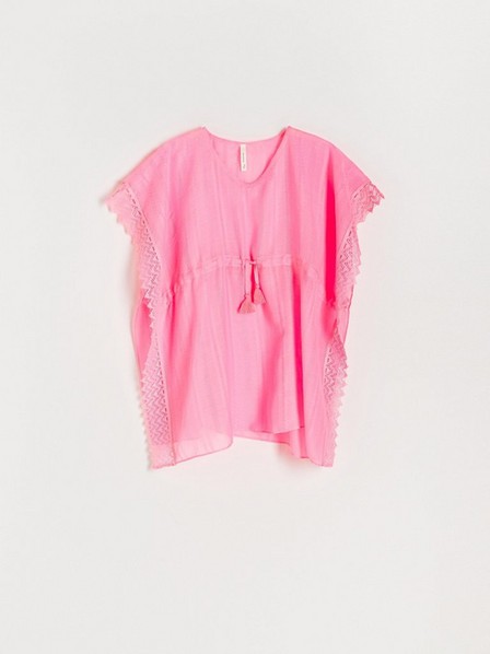 Reserved - Hot Pink Beach Poncho, Kids Girl