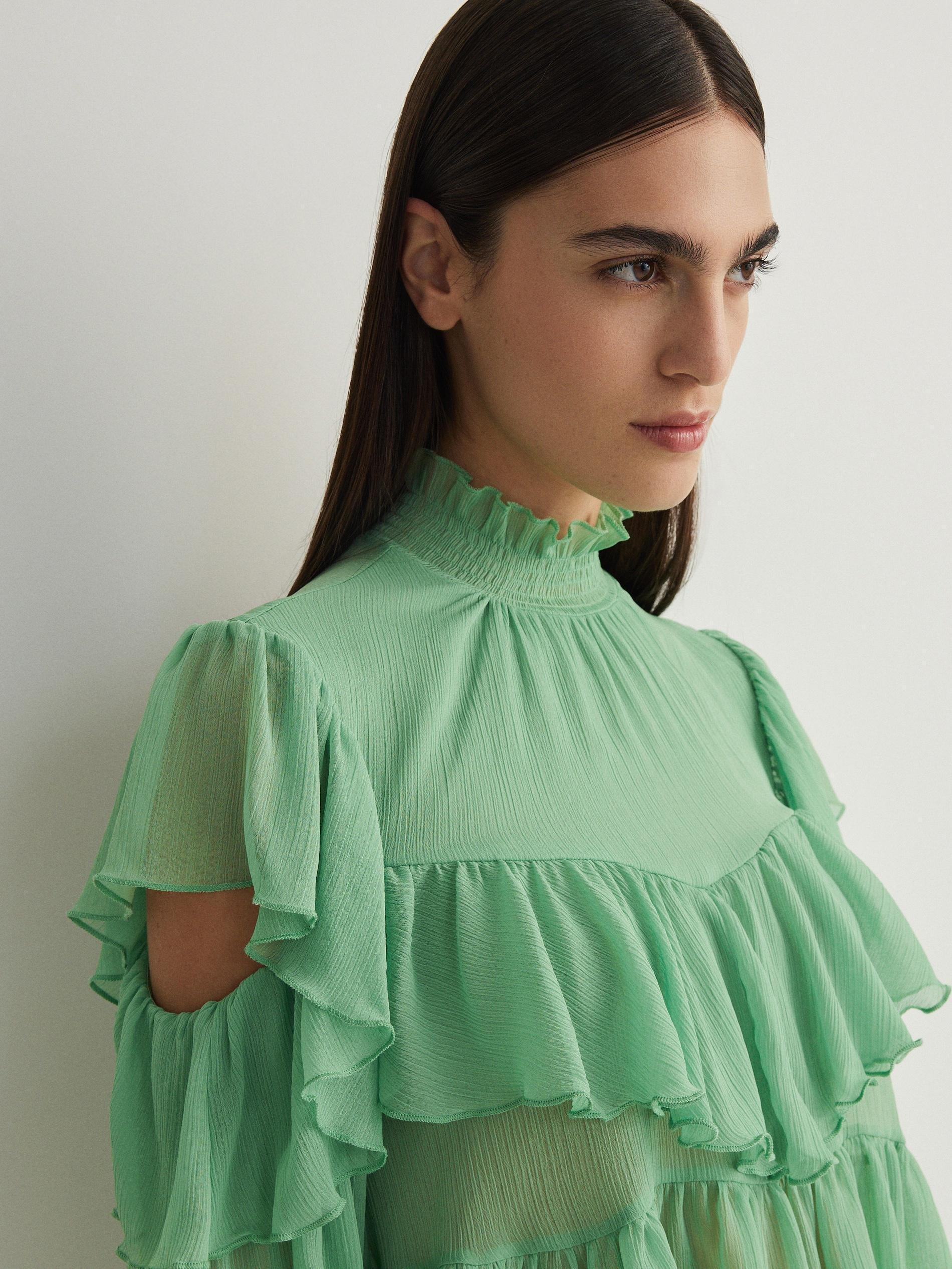 Green Ruffle Blouse, , large image number 2