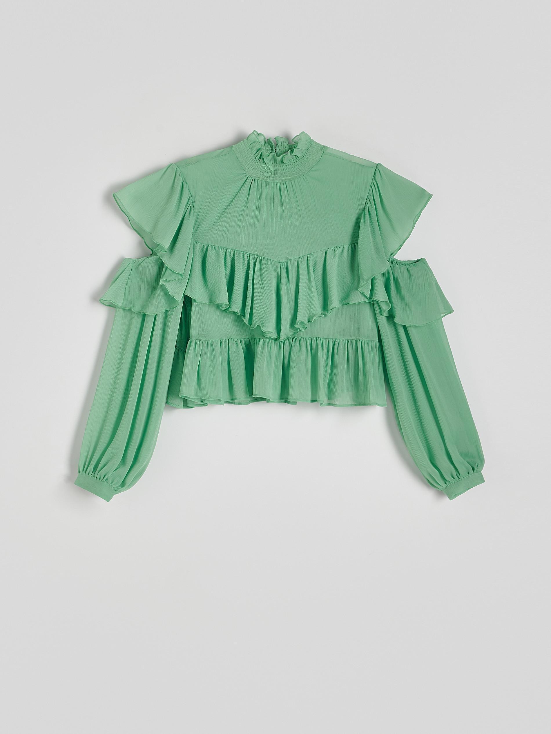 Green Ruffle Blouse, , large image number 3