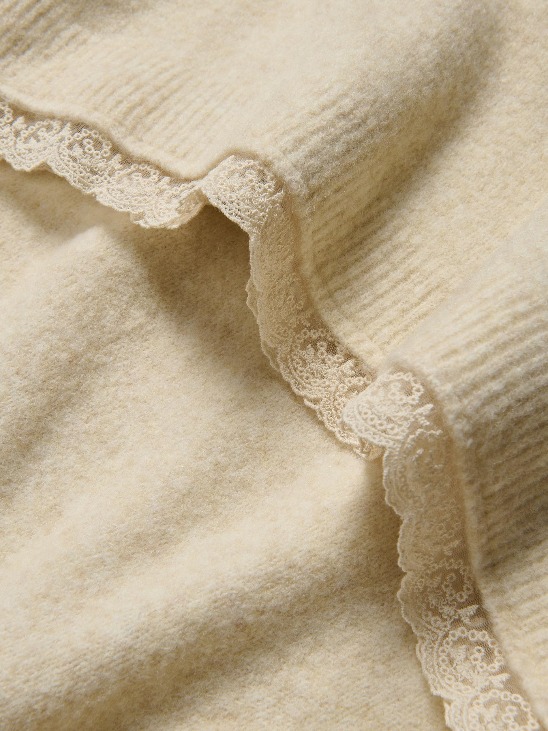 Beige Sweater With Lace Finish, Beige, large image number 5