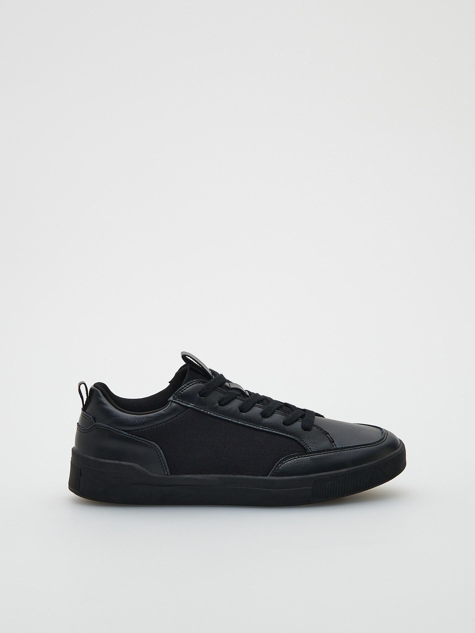 Black Combined Materials Sneakers, , large image number 0