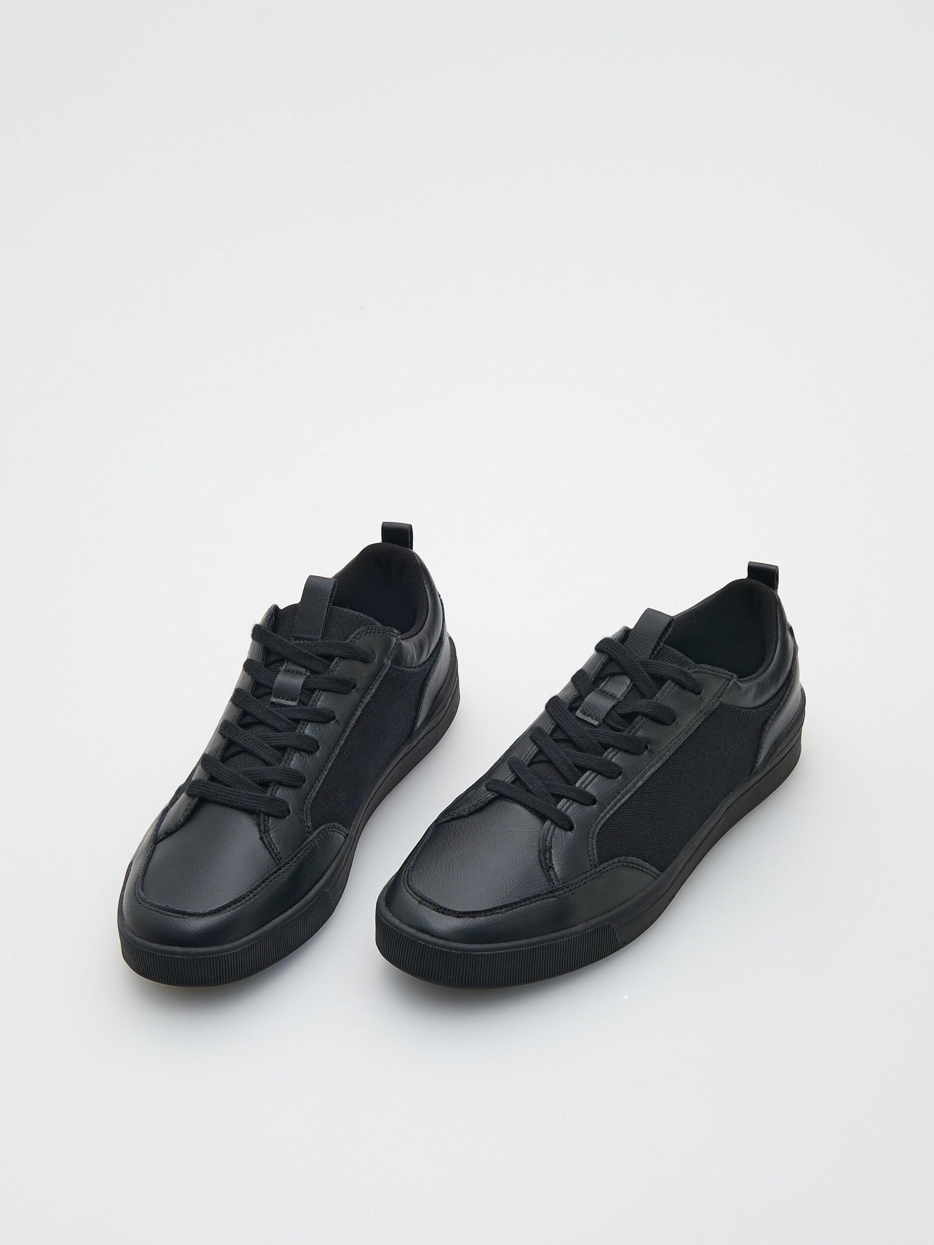 Black Combined Materials Sneakers, , large image number 1
