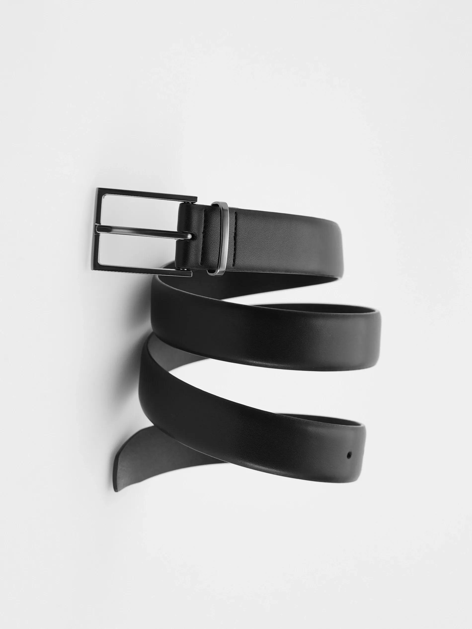 Black Combined Materials Belt, , large image number 2