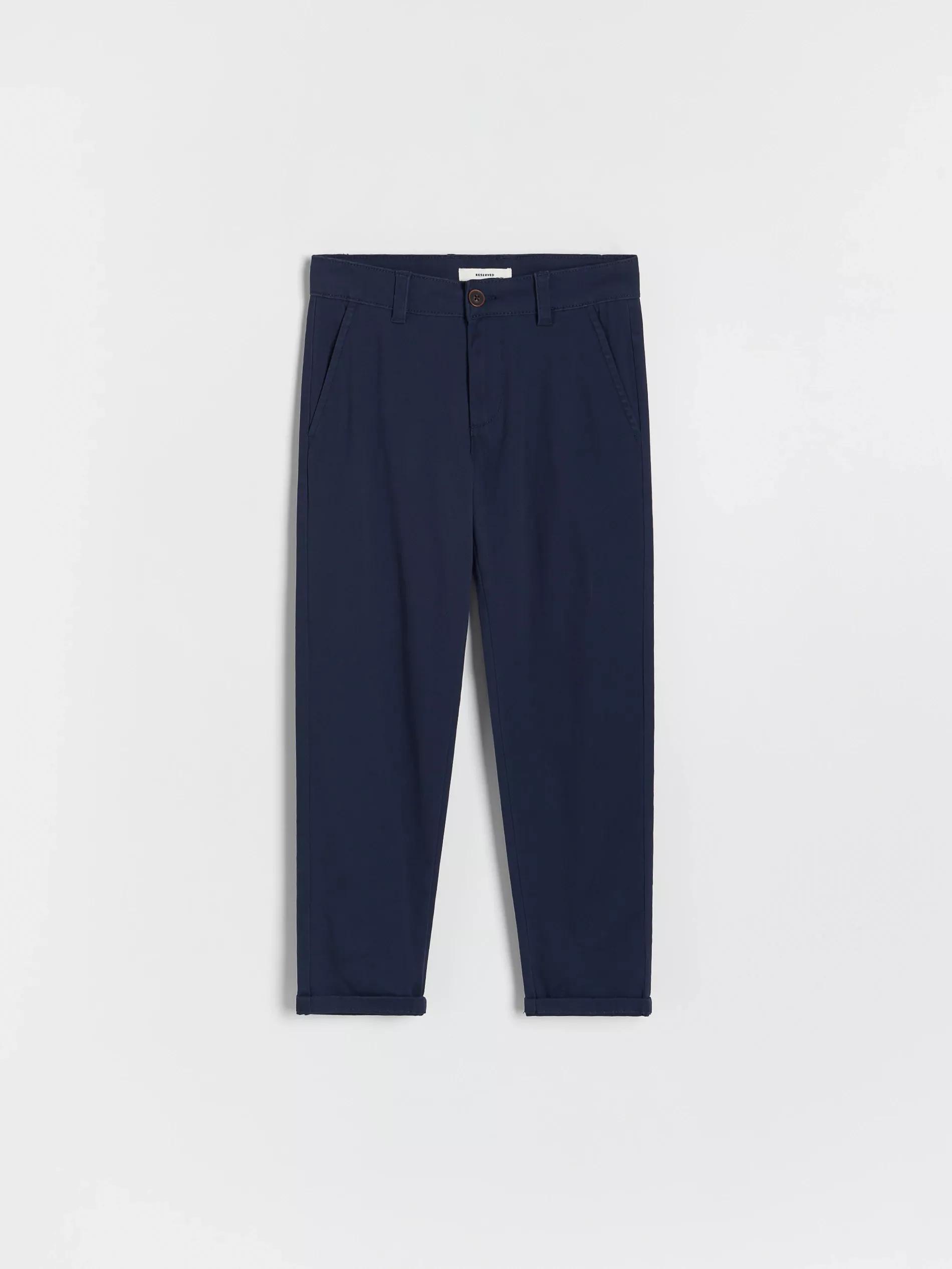 Navy Zippered Chino Trousers, Kids Boys, Navy, large image number 2
