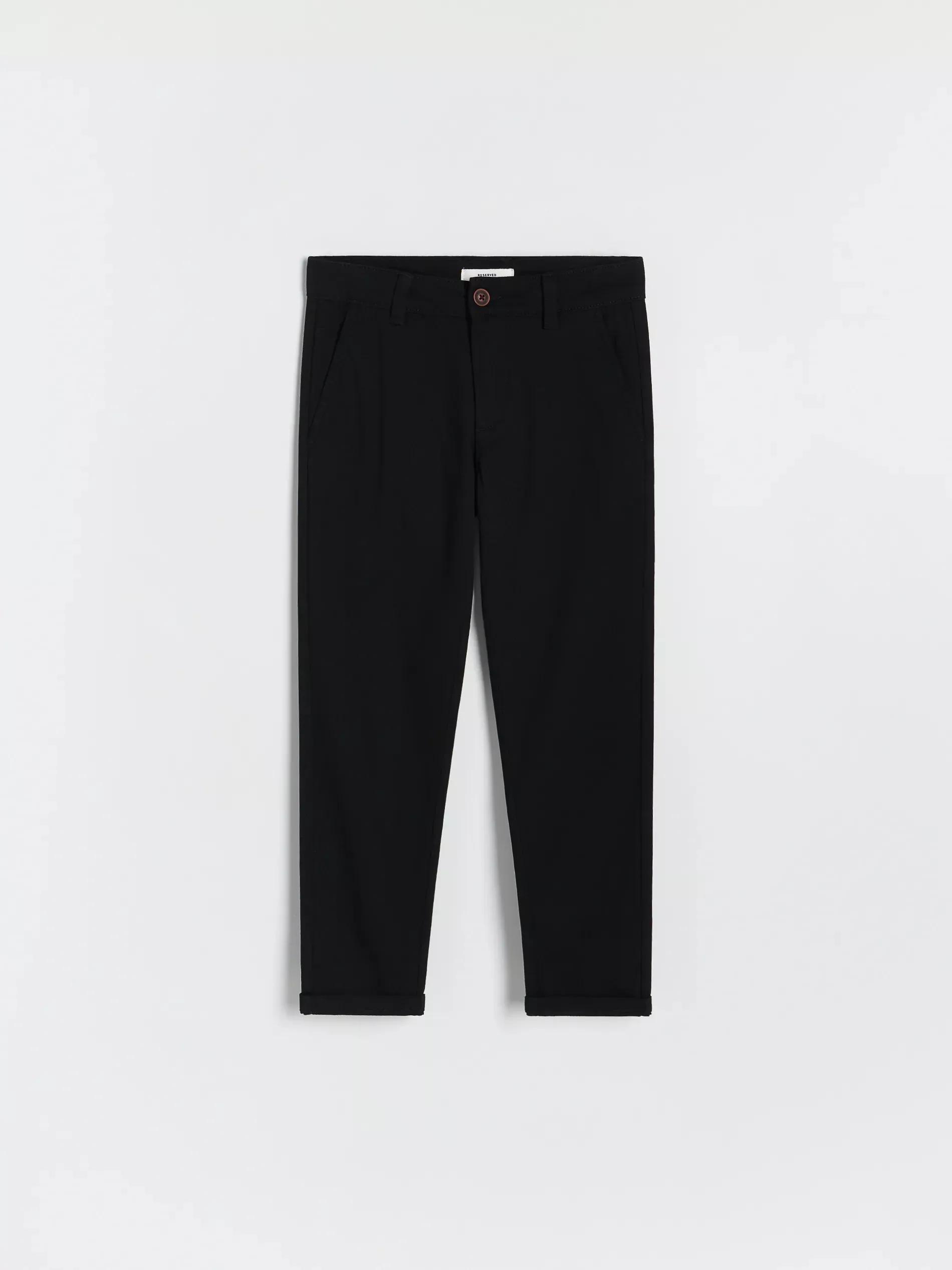 Black Zippered Chino Trousers, Kids Boys, , large image number 0