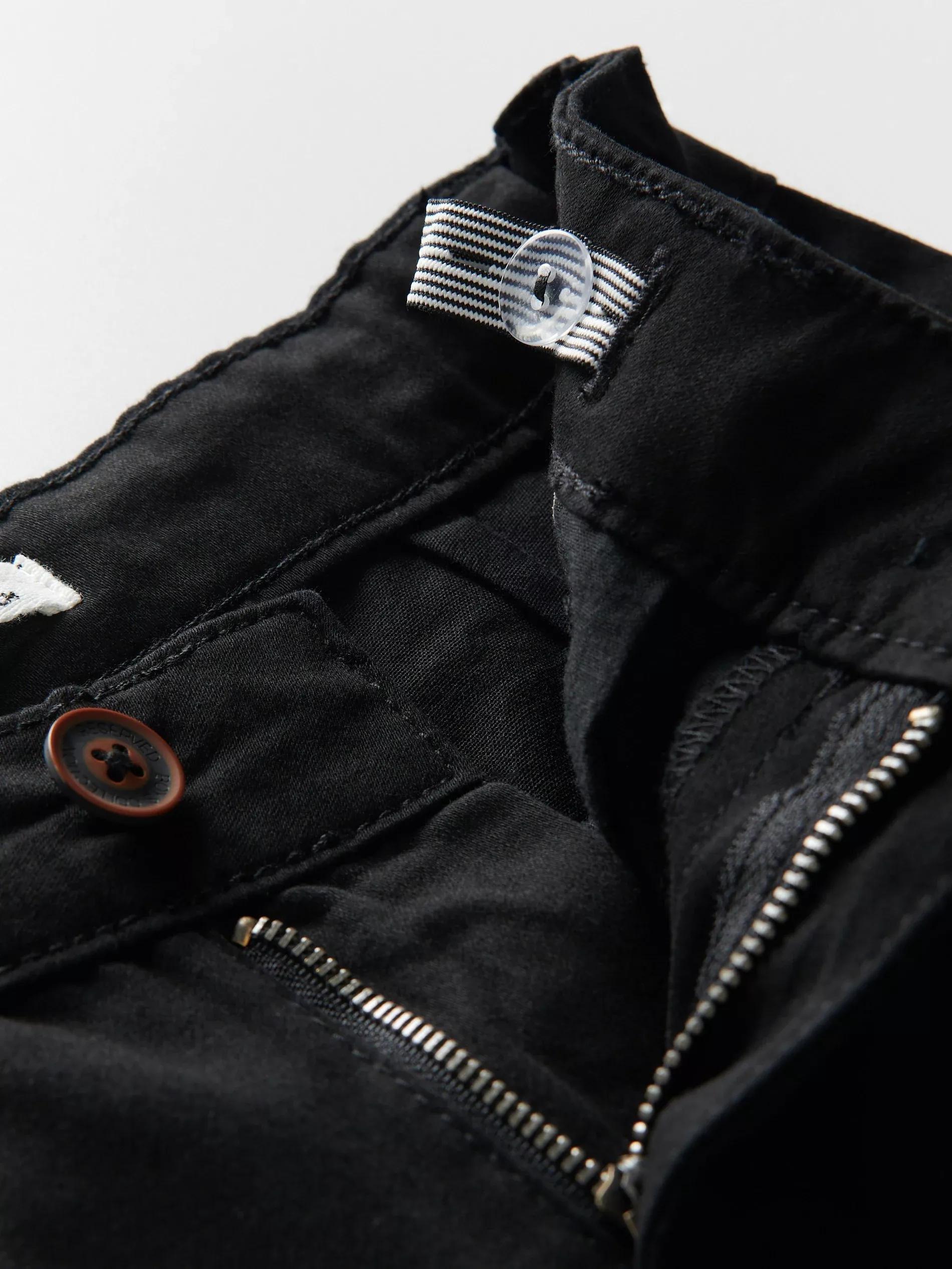 Black Zippered Chino Trousers, Kids Boys, , large image number 3