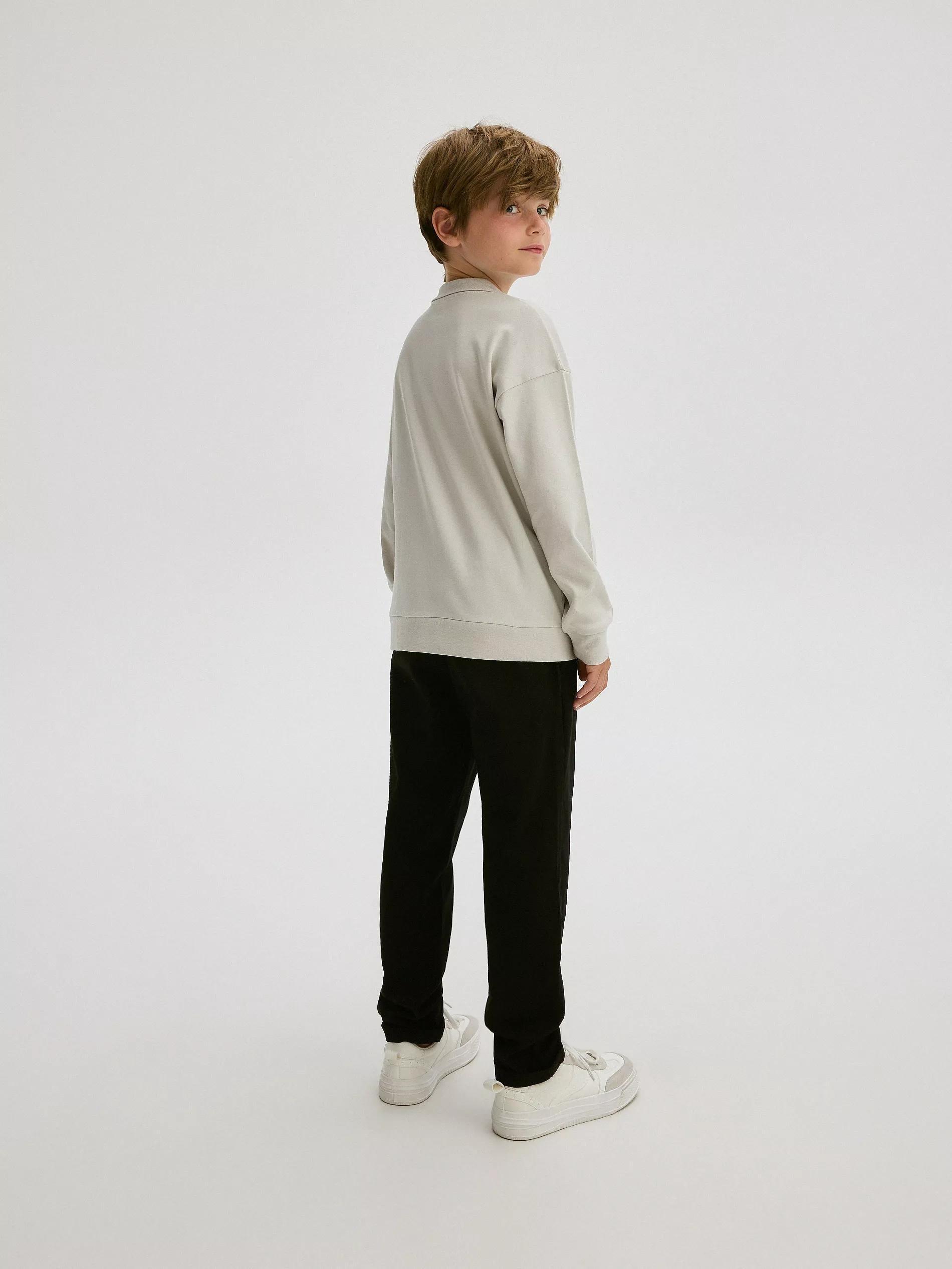 Black Zippered Chino Trousers, Kids Boys, , large image number 5