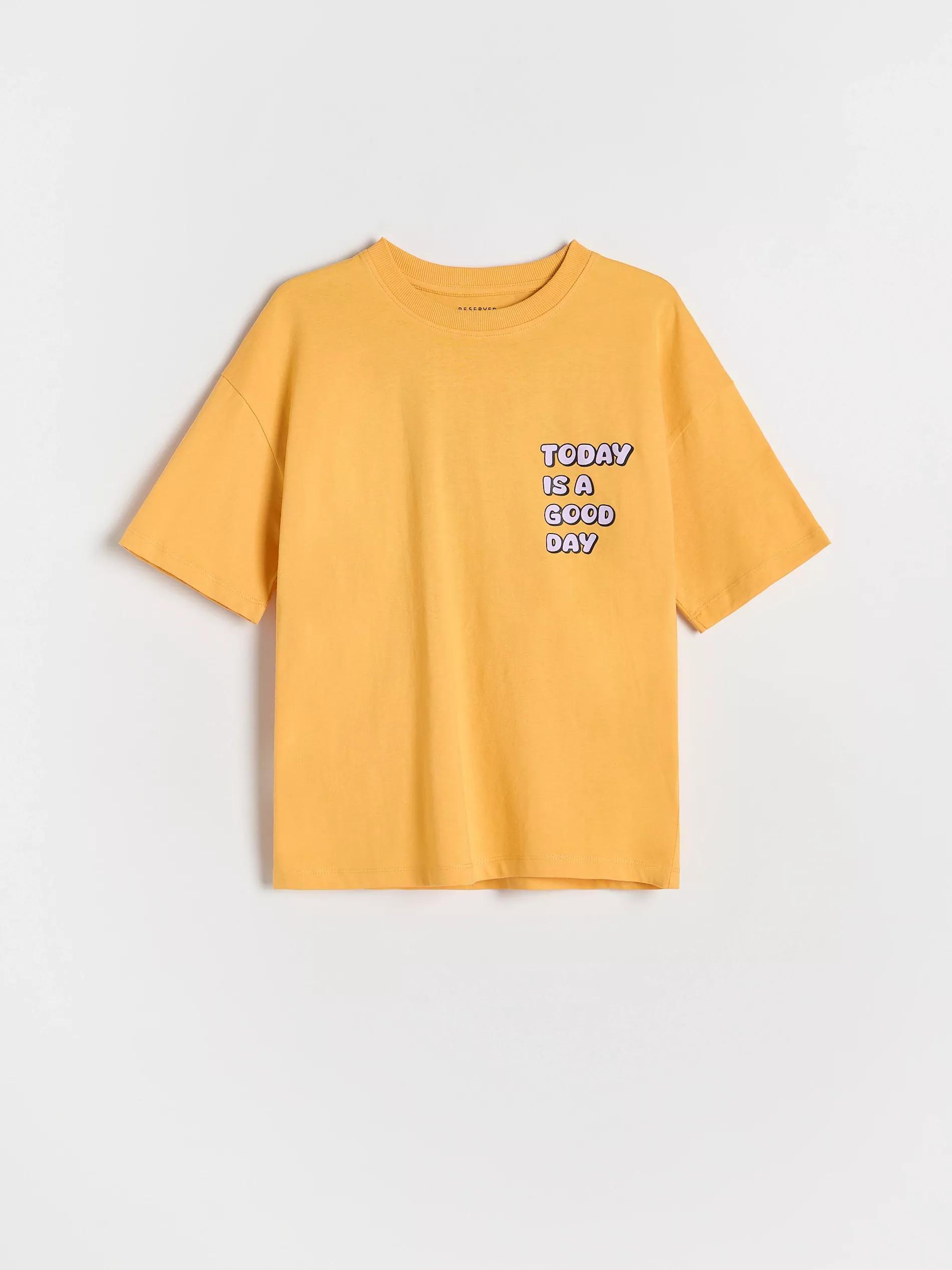 Orange Cotton T-Shirt With Print, , large image number 1