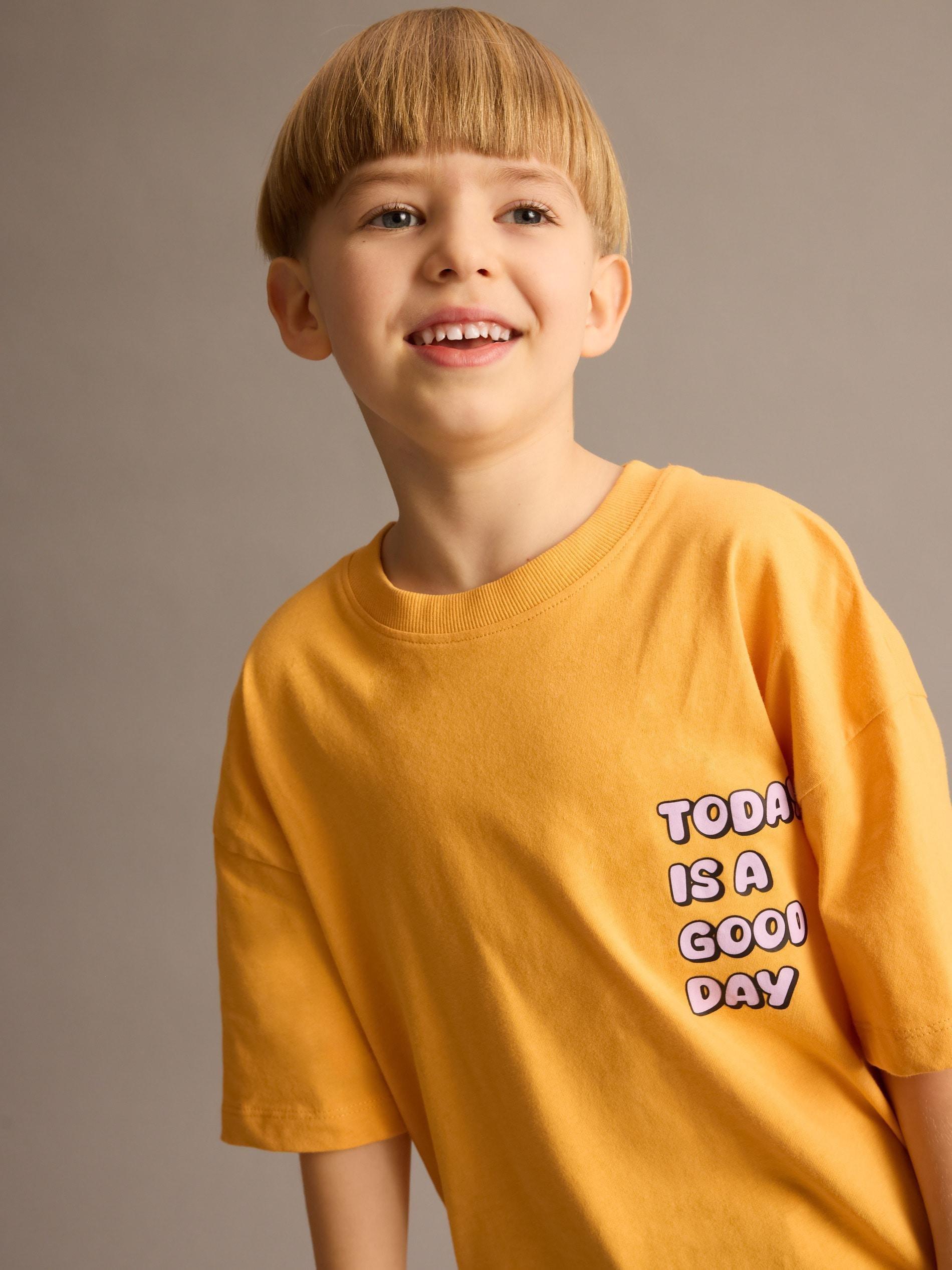 Orange Cotton T-Shirt With Print, , large image number 3