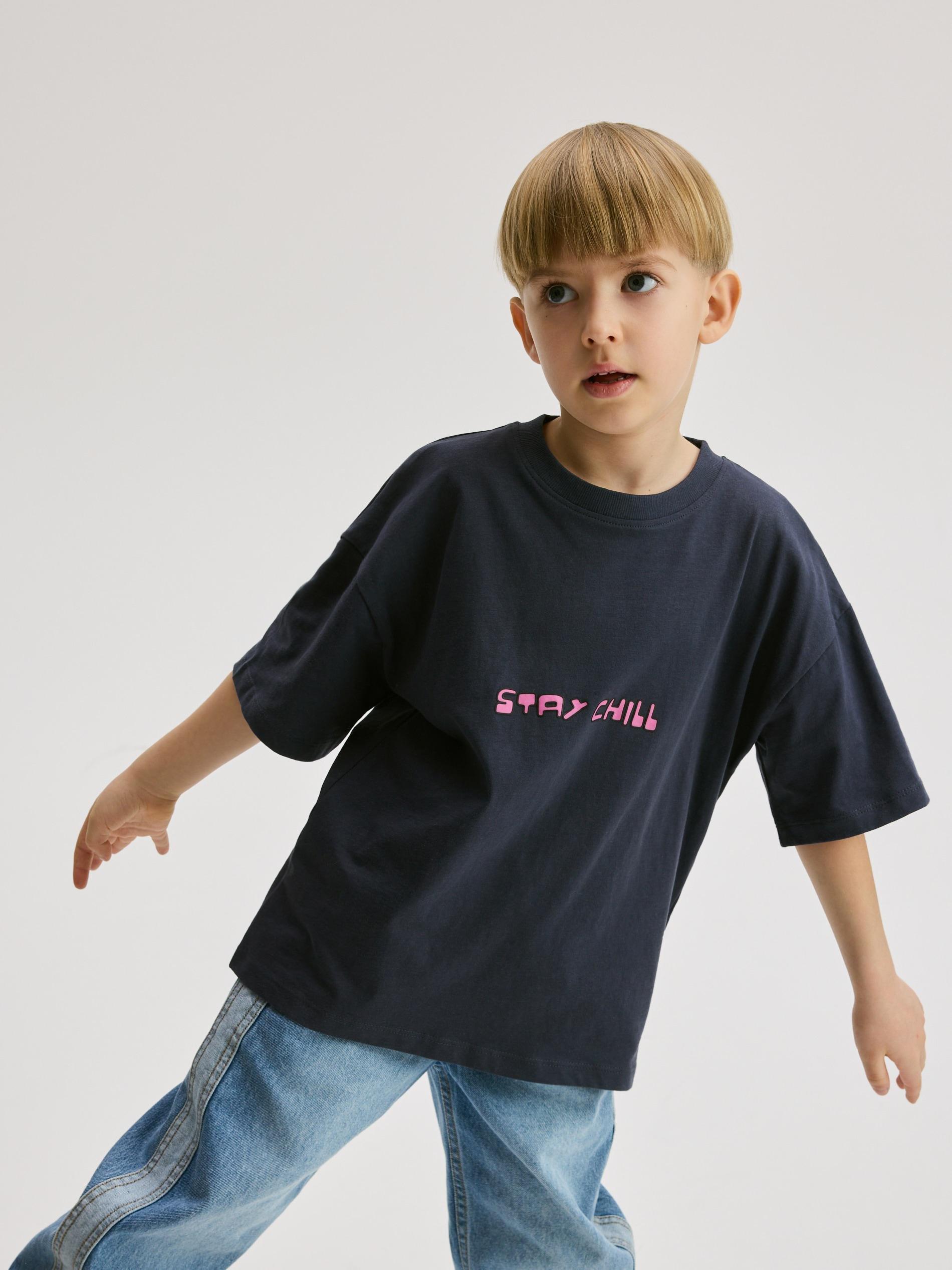 Grey Cotton T-Shirt With Print, , medium