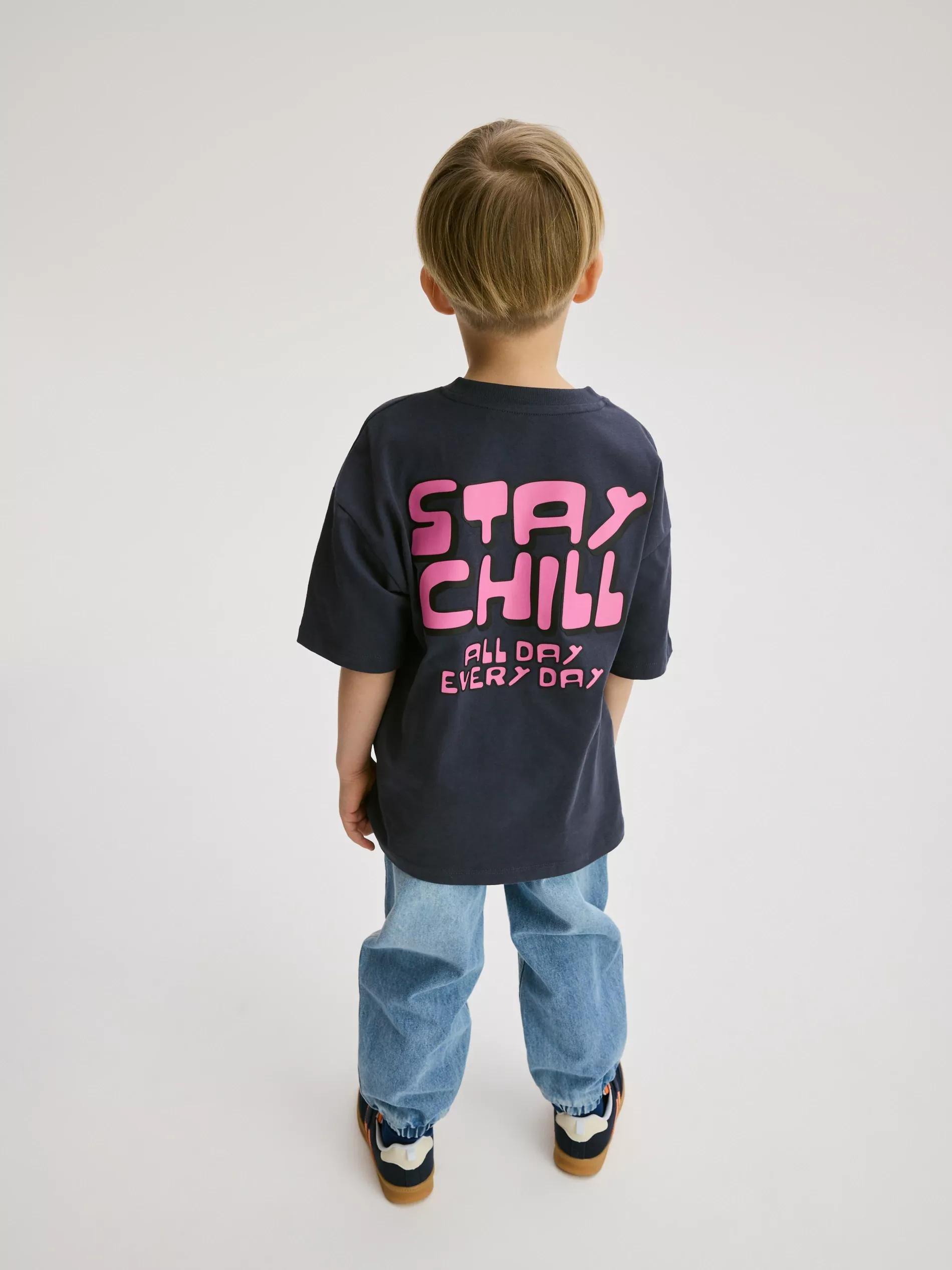 Grey Cotton T-Shirt With Print, , large image number 2
