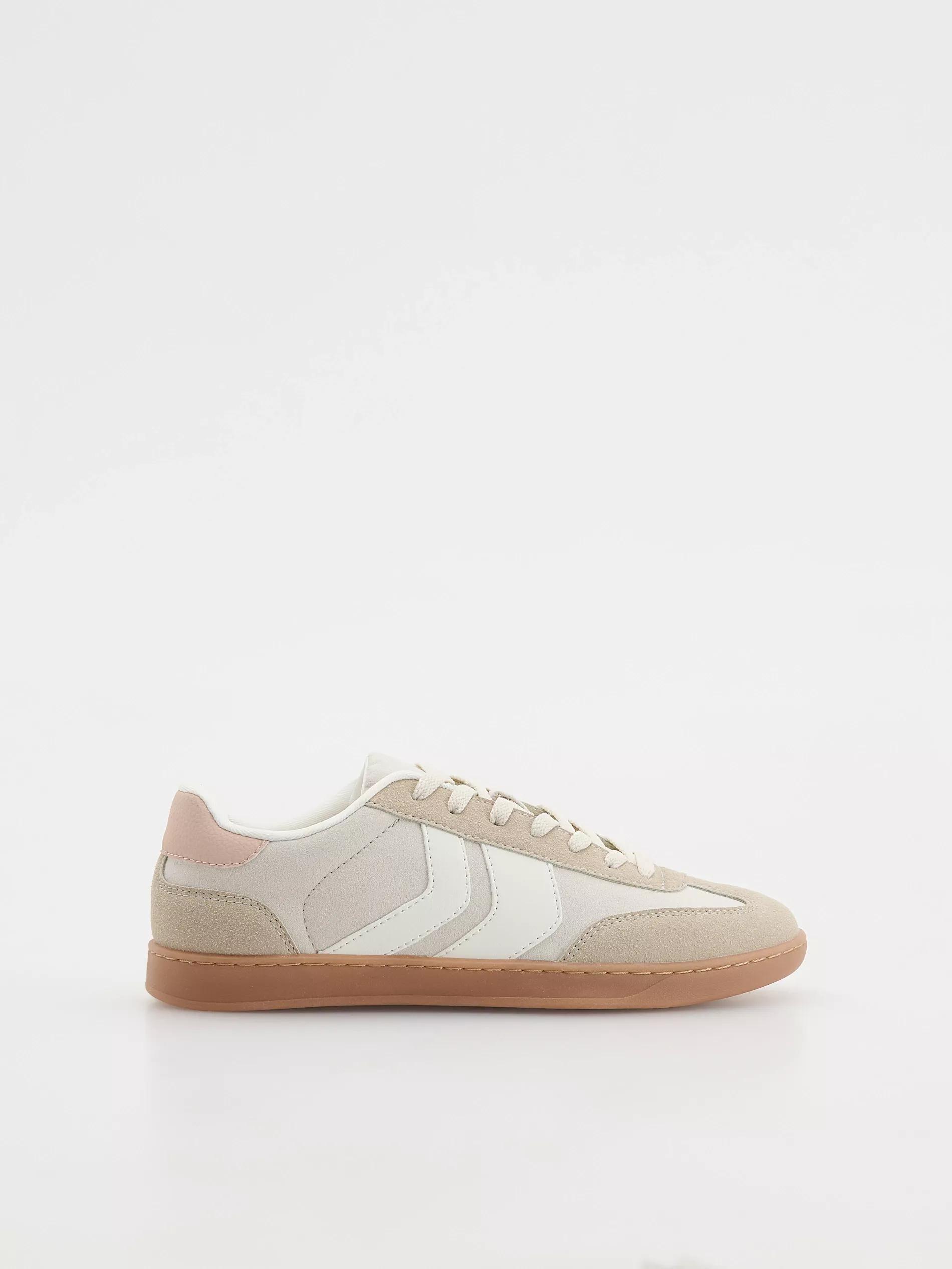 White Flat-Soled Sneakers, , large image number 0