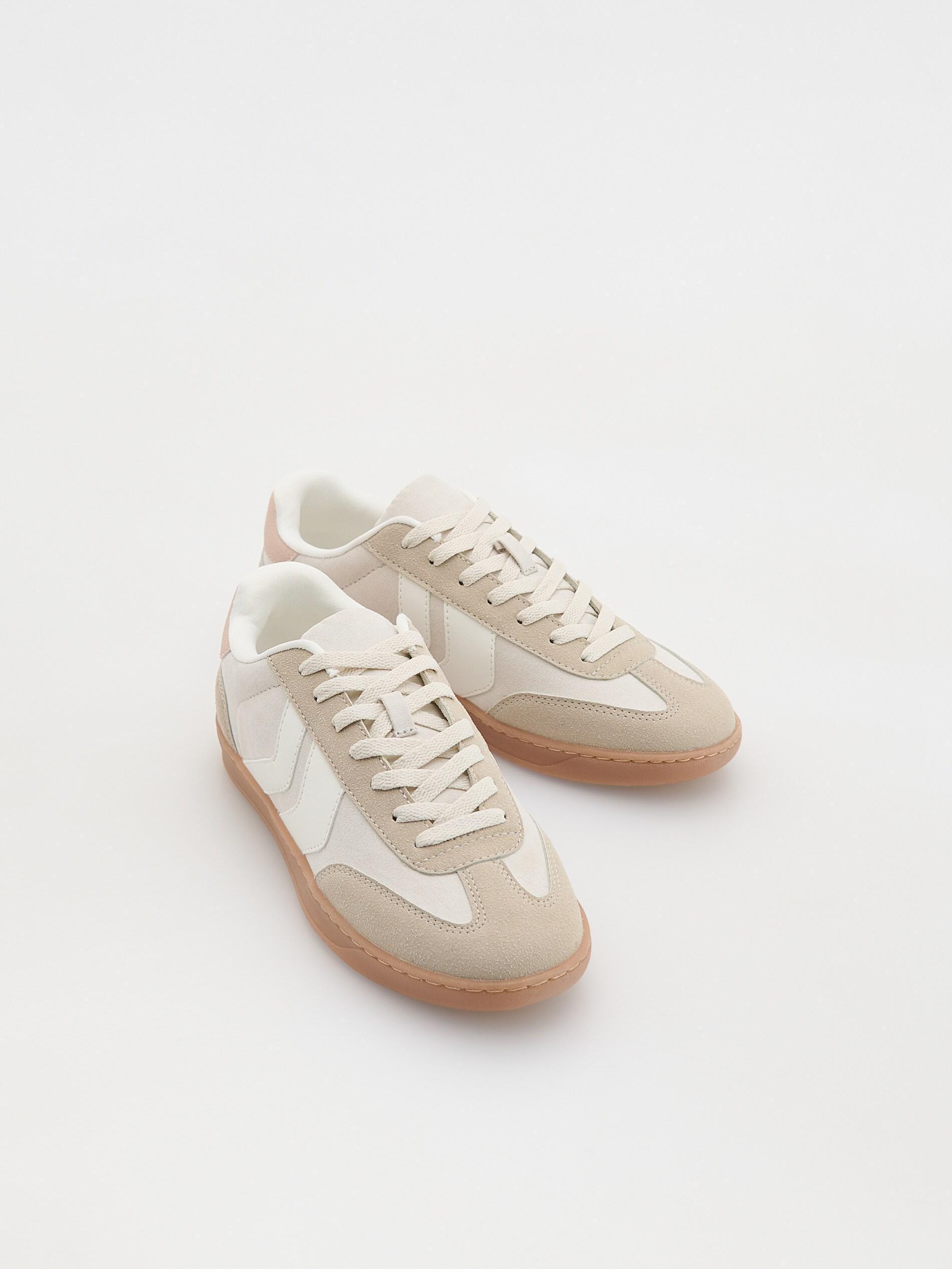 White Flat-Soled Sneakers, , large image number 2