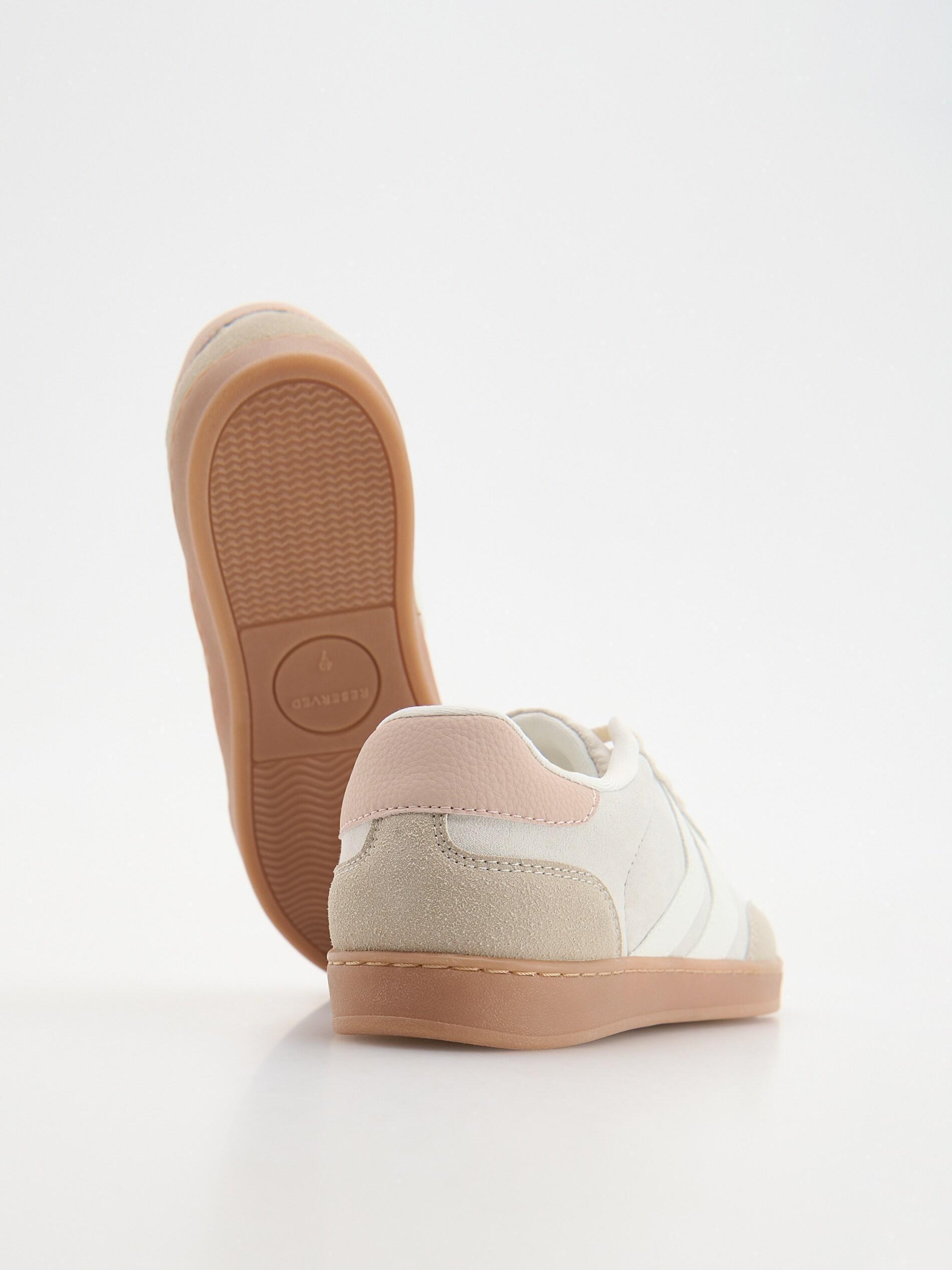 White Flat-Soled Sneakers, , large image number 3