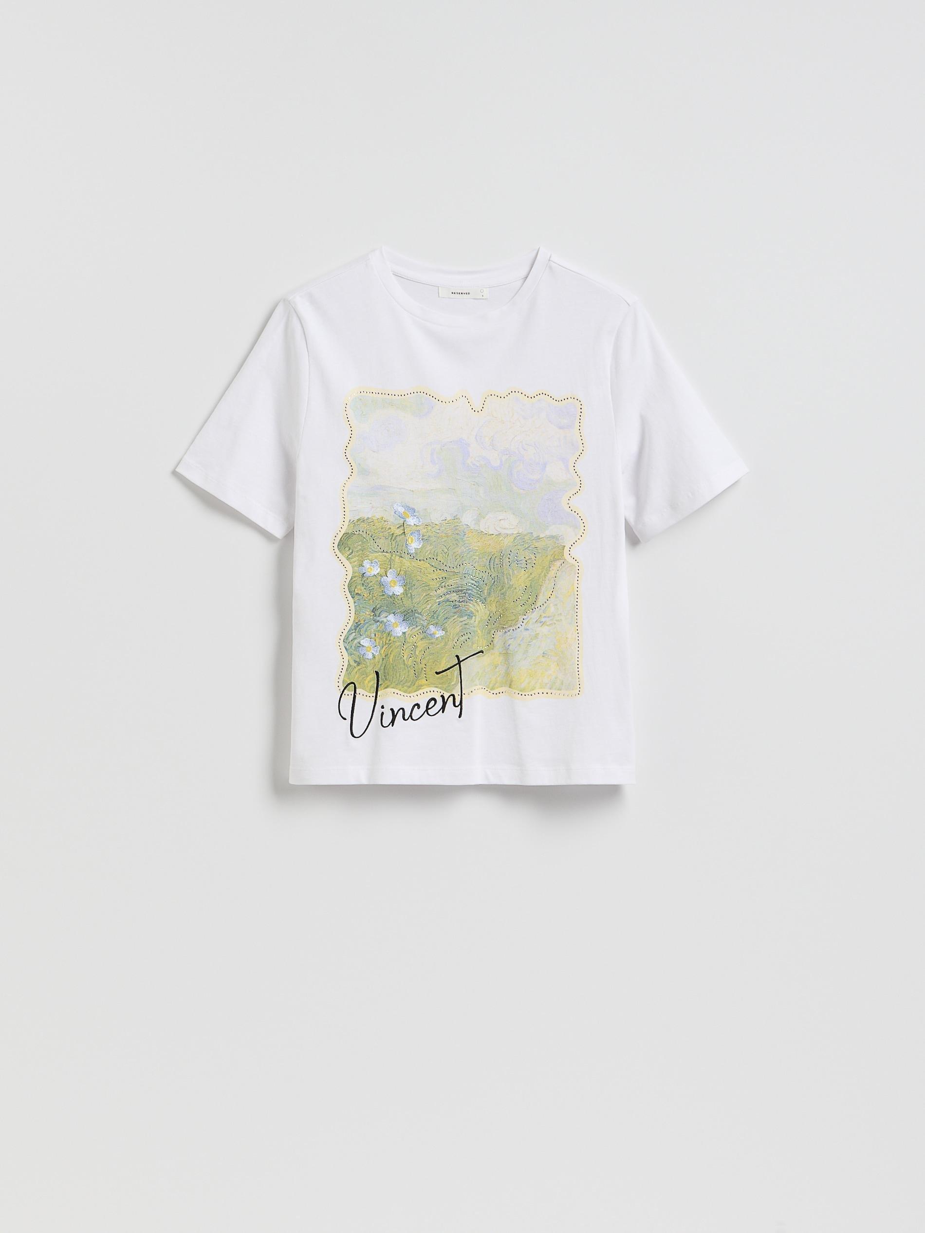 White T-Shirt With Print, 7401_00C            , medium