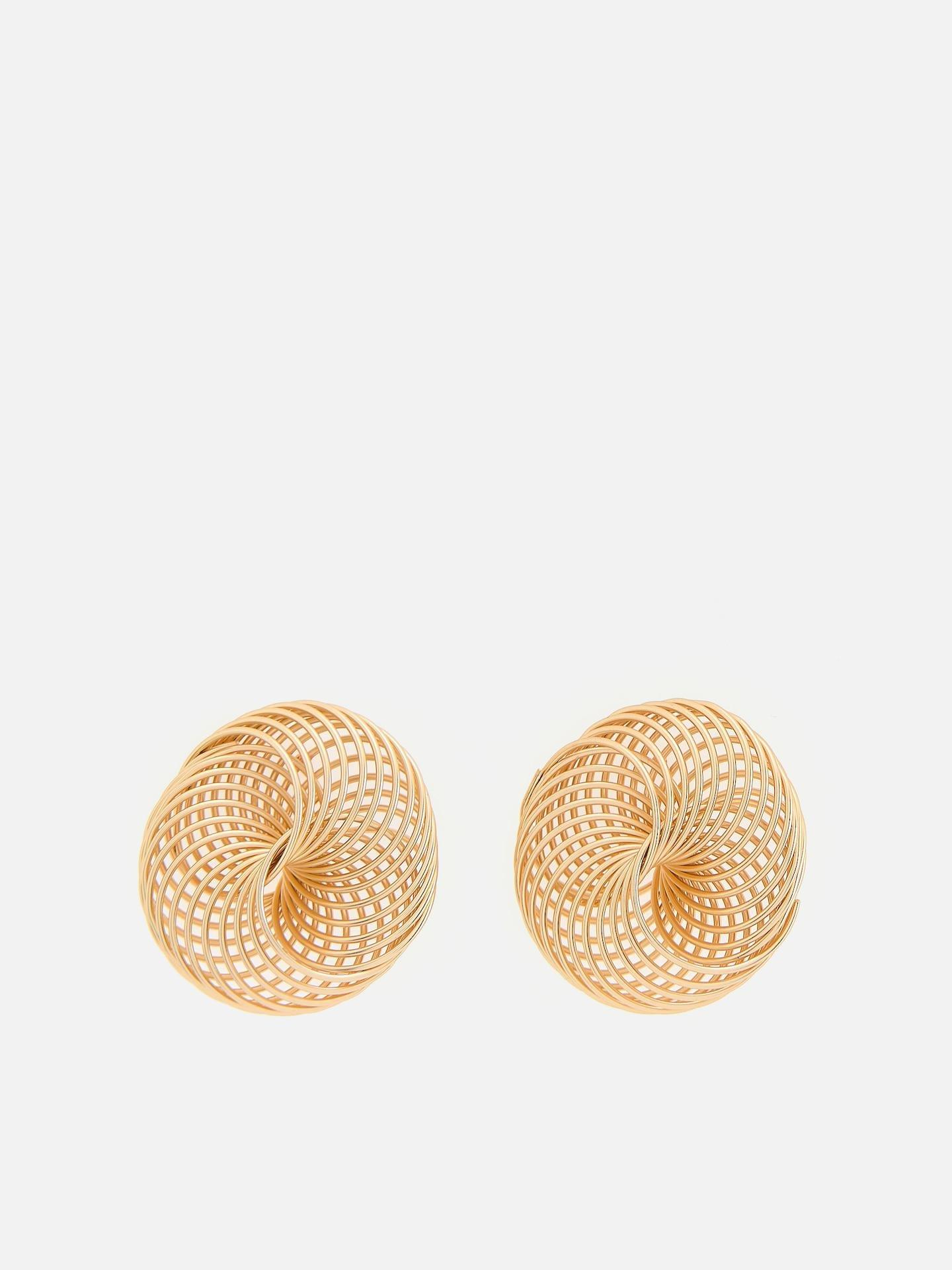 Gold Irregular Drop Earrings, Golden, large image number 1