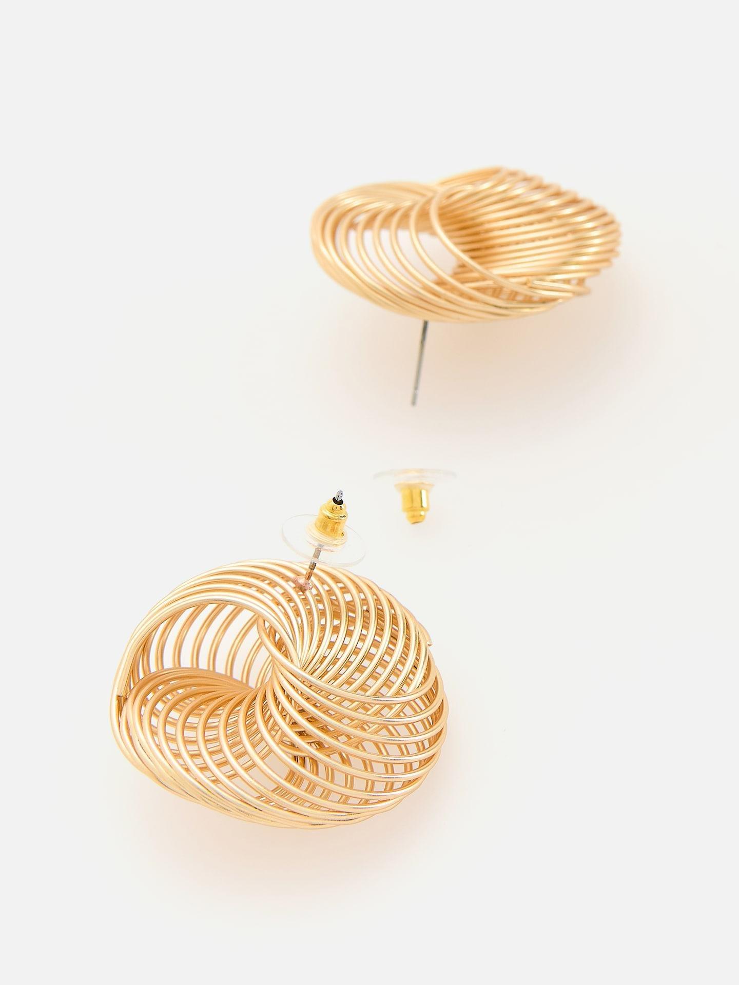 Gold Irregular Drop Earrings, Golden, medium
