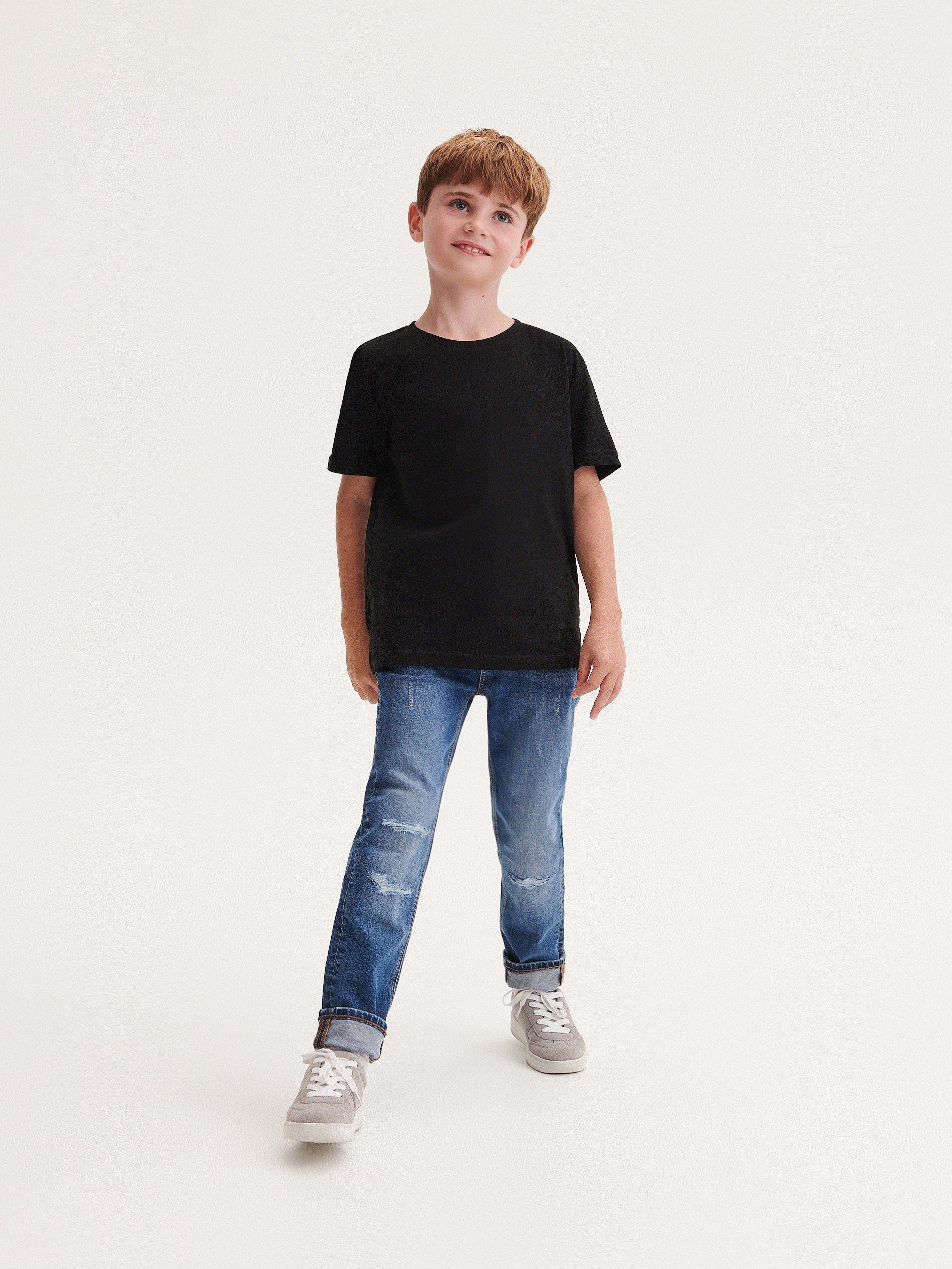 Blue Destroyed Skinny Jeans, Kids Boys, , large image number 0