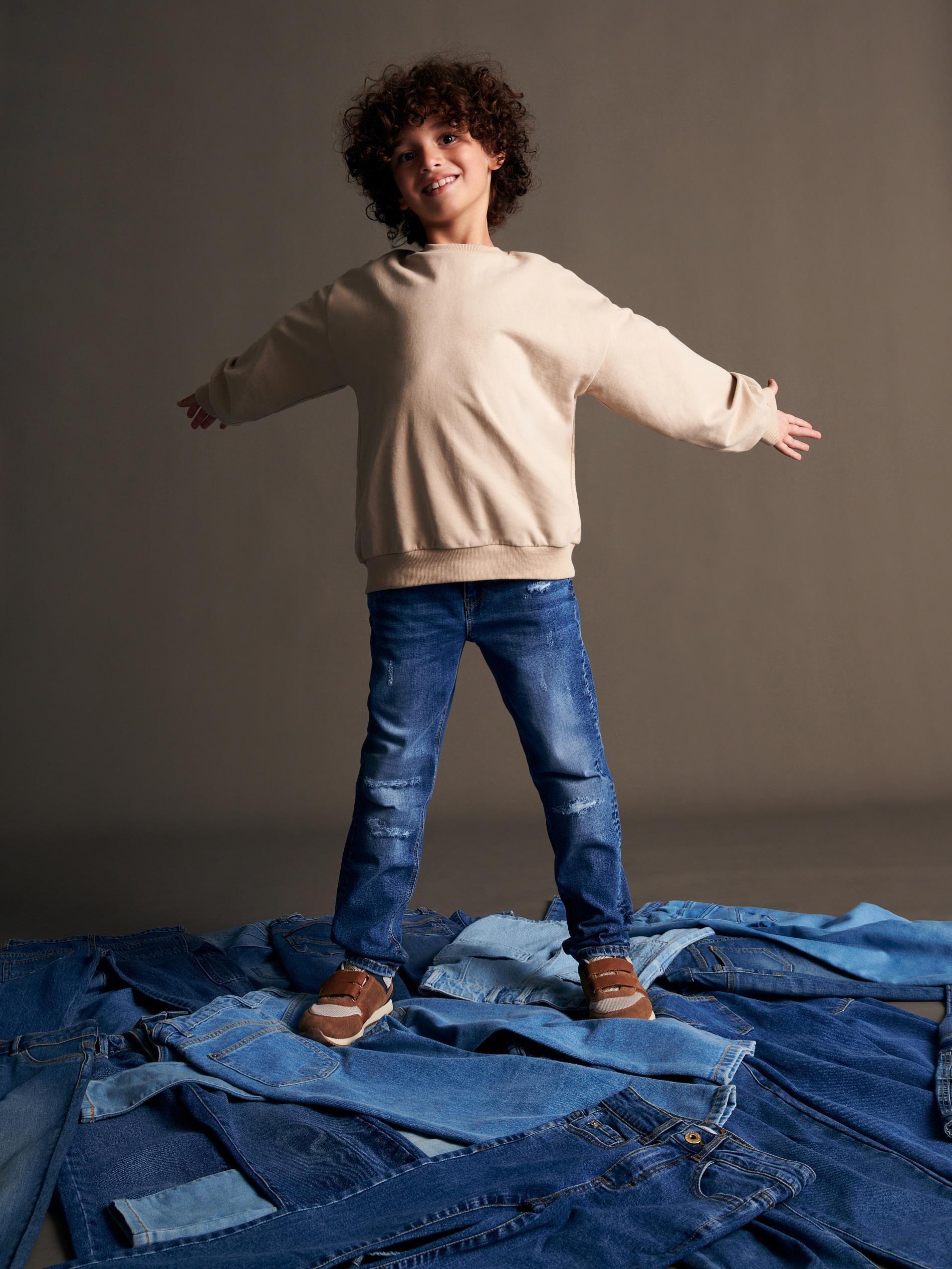 Blue Destroyed Skinny Jeans, Kids Boys, , large image number 2
