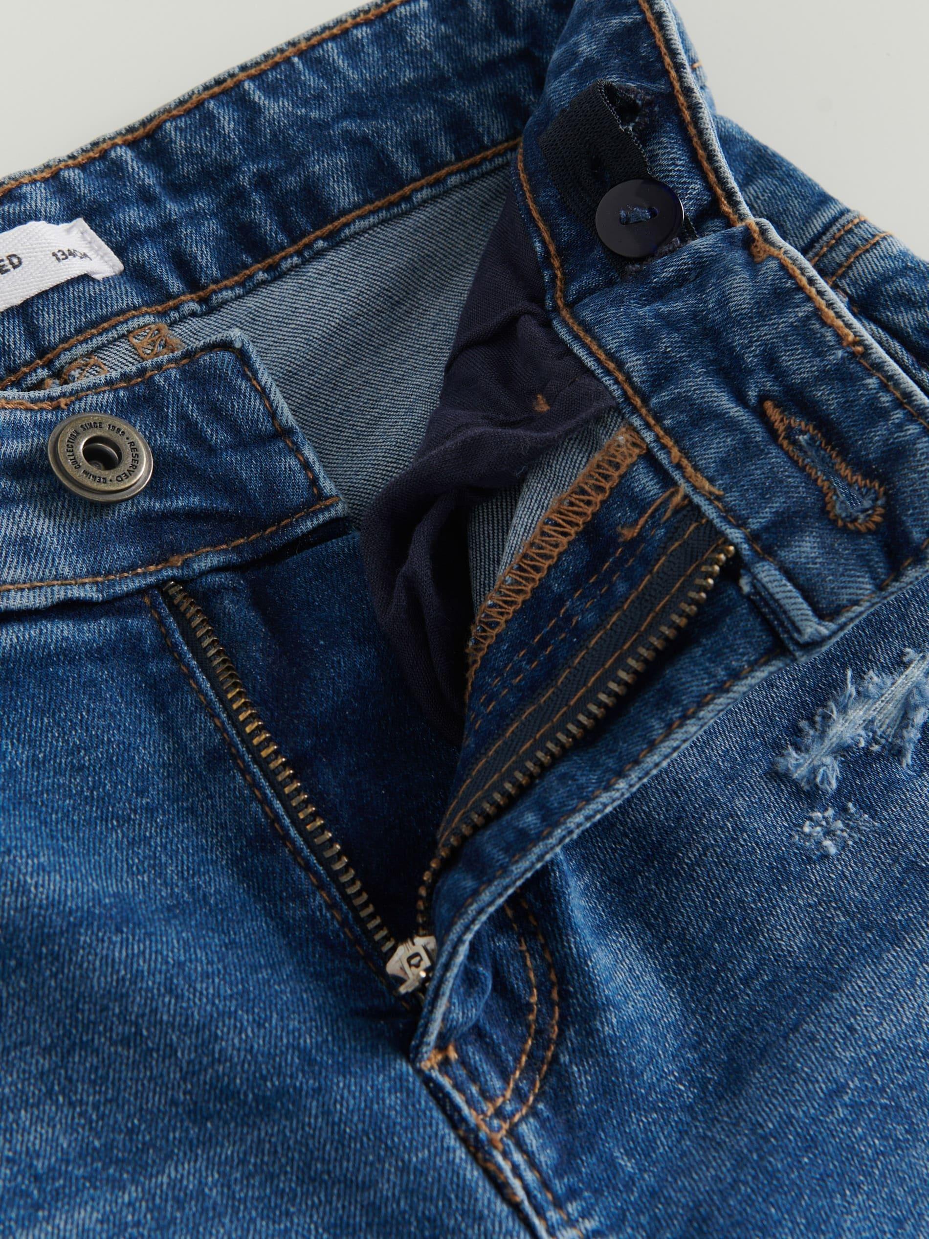 Blue Destroyed Skinny Jeans, Kids Boys, , large image number 5