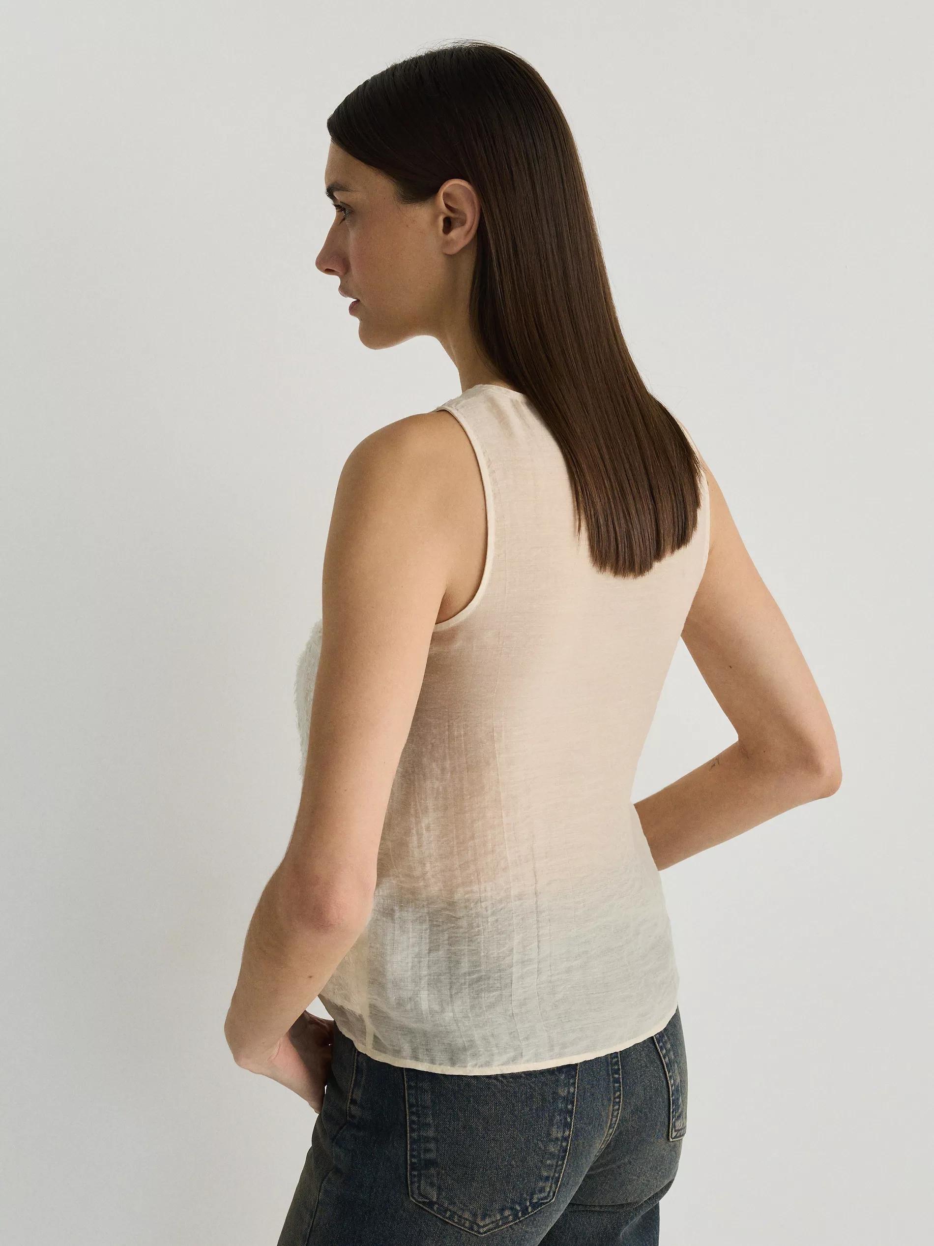 Beige Sequined Blouse, , large image number 2