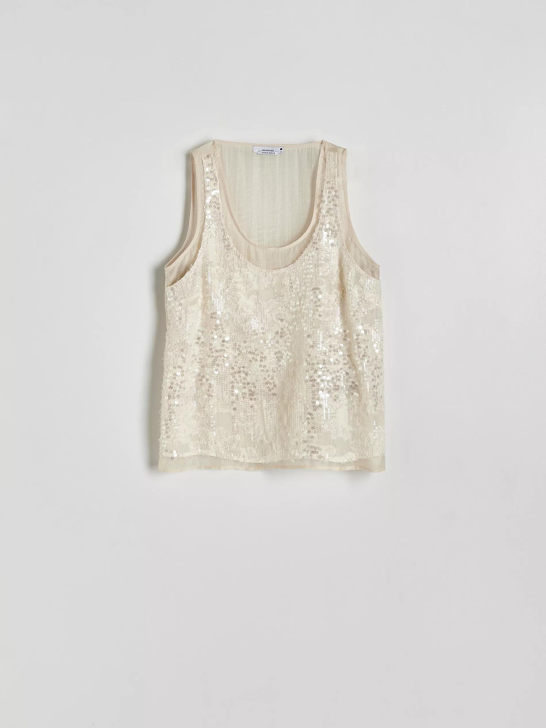 Beige Sequined Blouse, , large image number 3