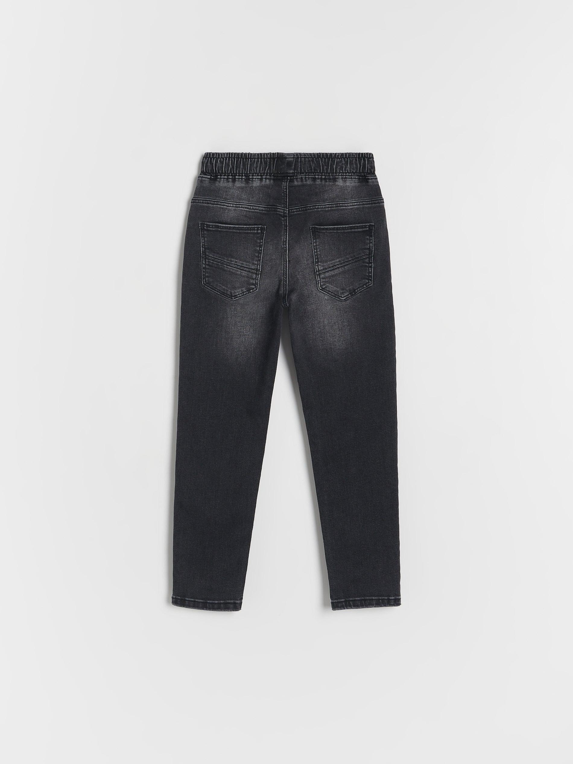 Black Elastic Carrot Jeans, Kids Boys, , large image number 2