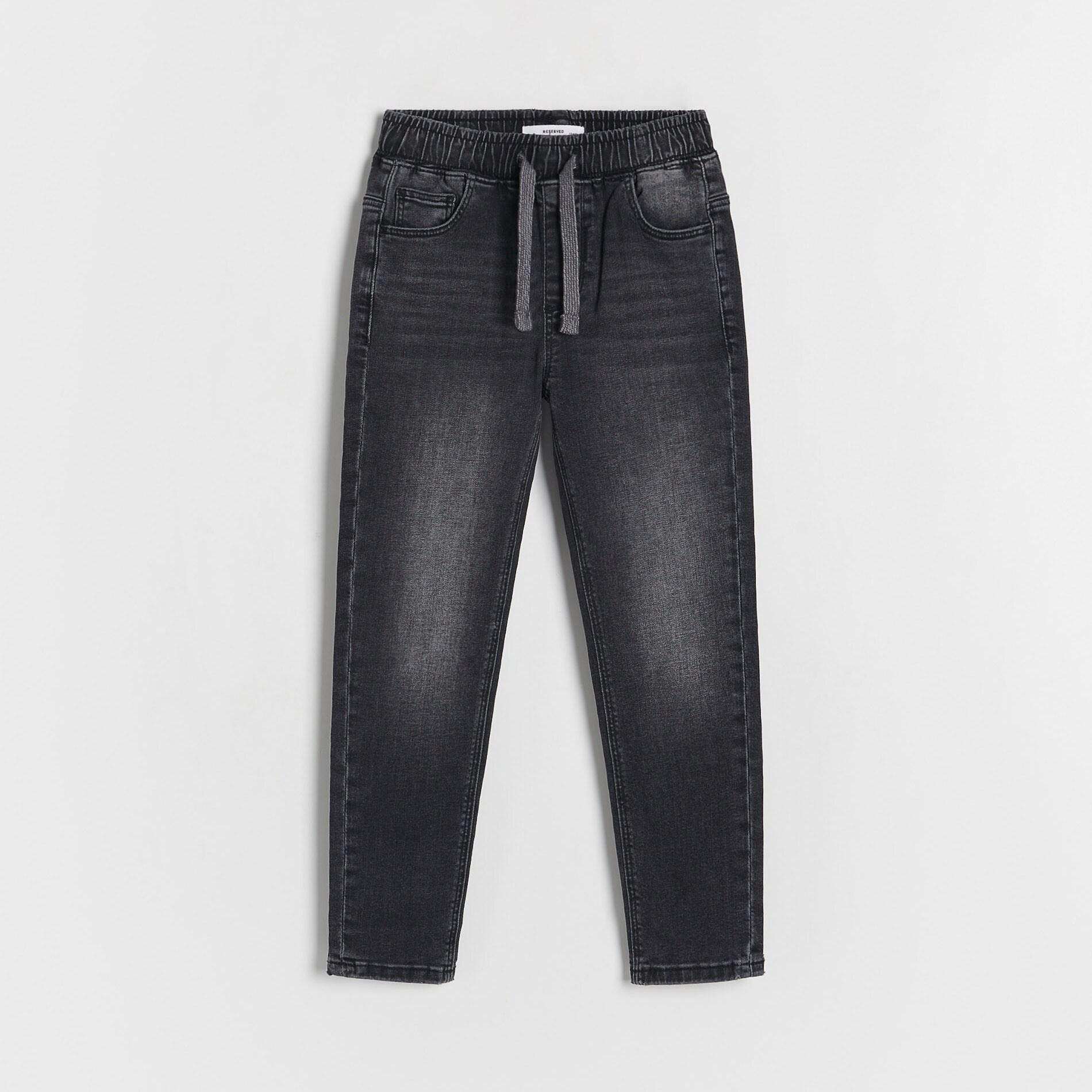 Black Elastic Carrot Jeans, Kids Boys, , large image number 4