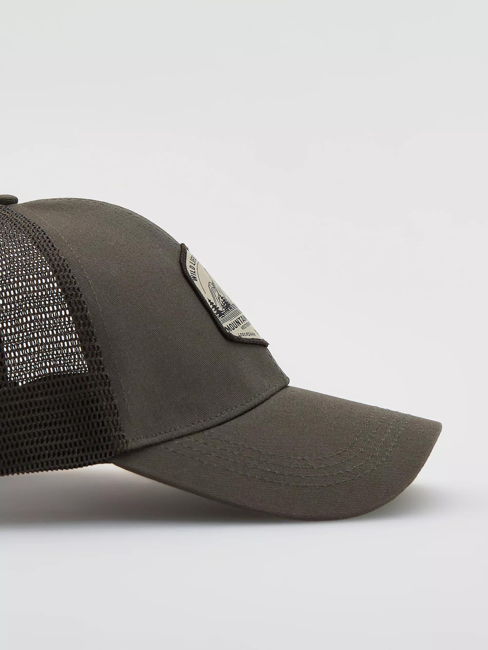 Olive Light Trucker Cap With Patch, Green, medium