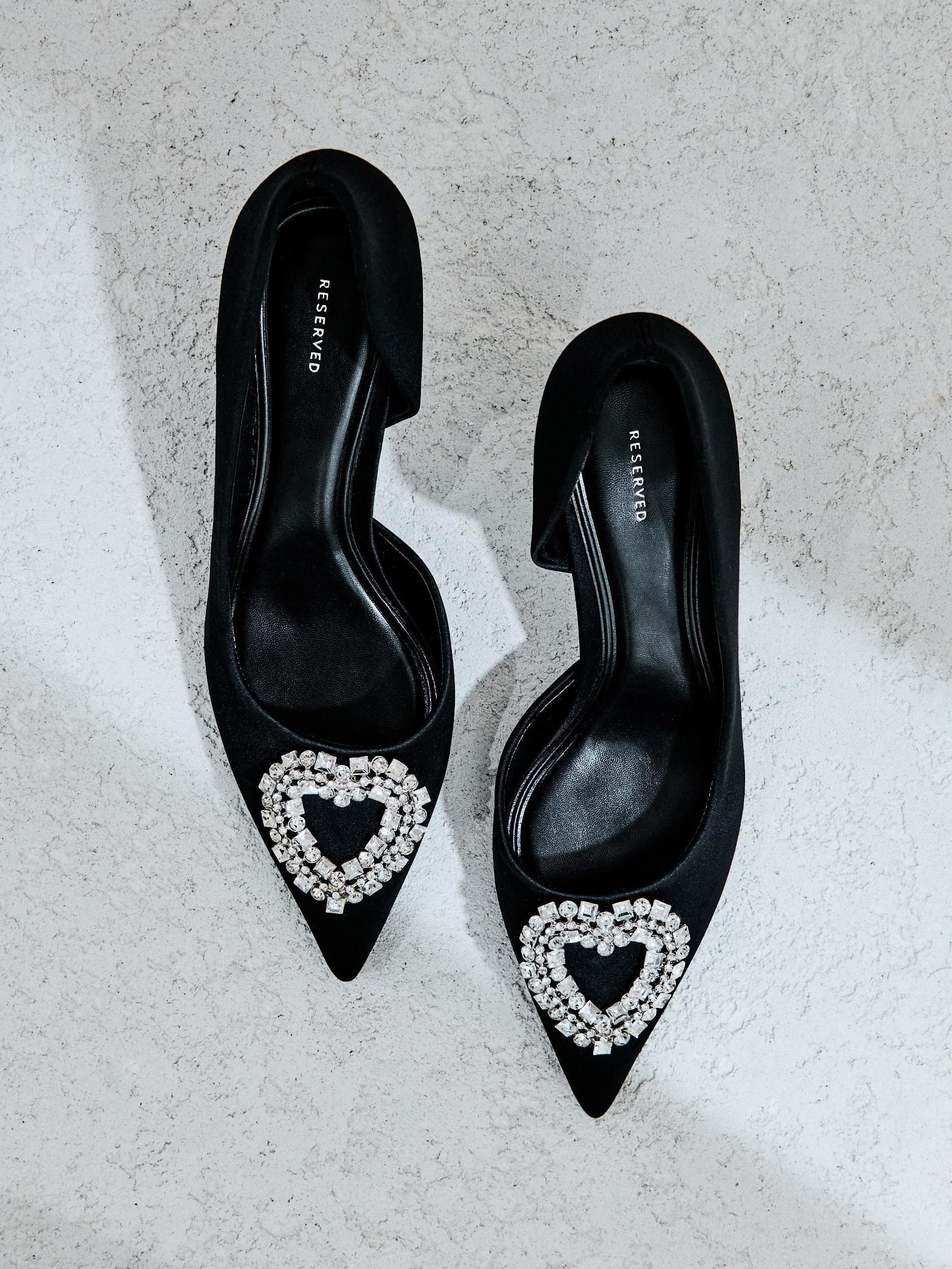 Black Pumps With Decorative Detail, Black, large image number 0