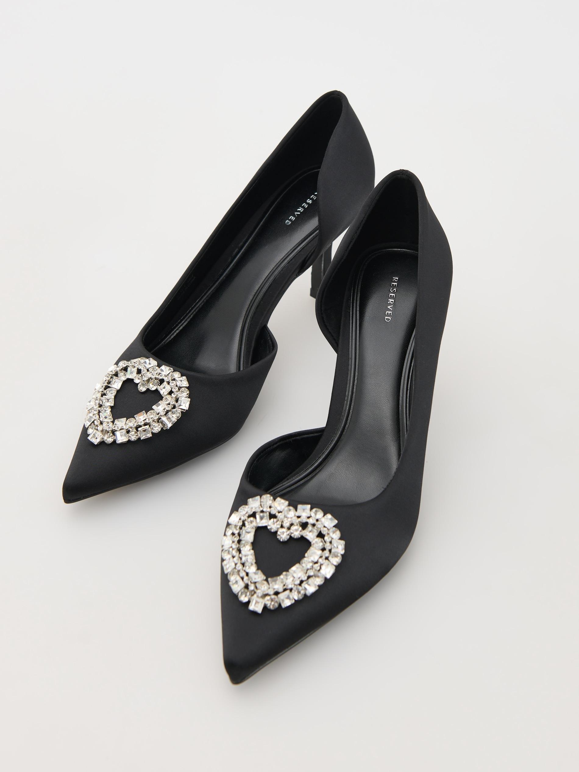 Black Pumps With Decorative Detail, Black, large image number 1