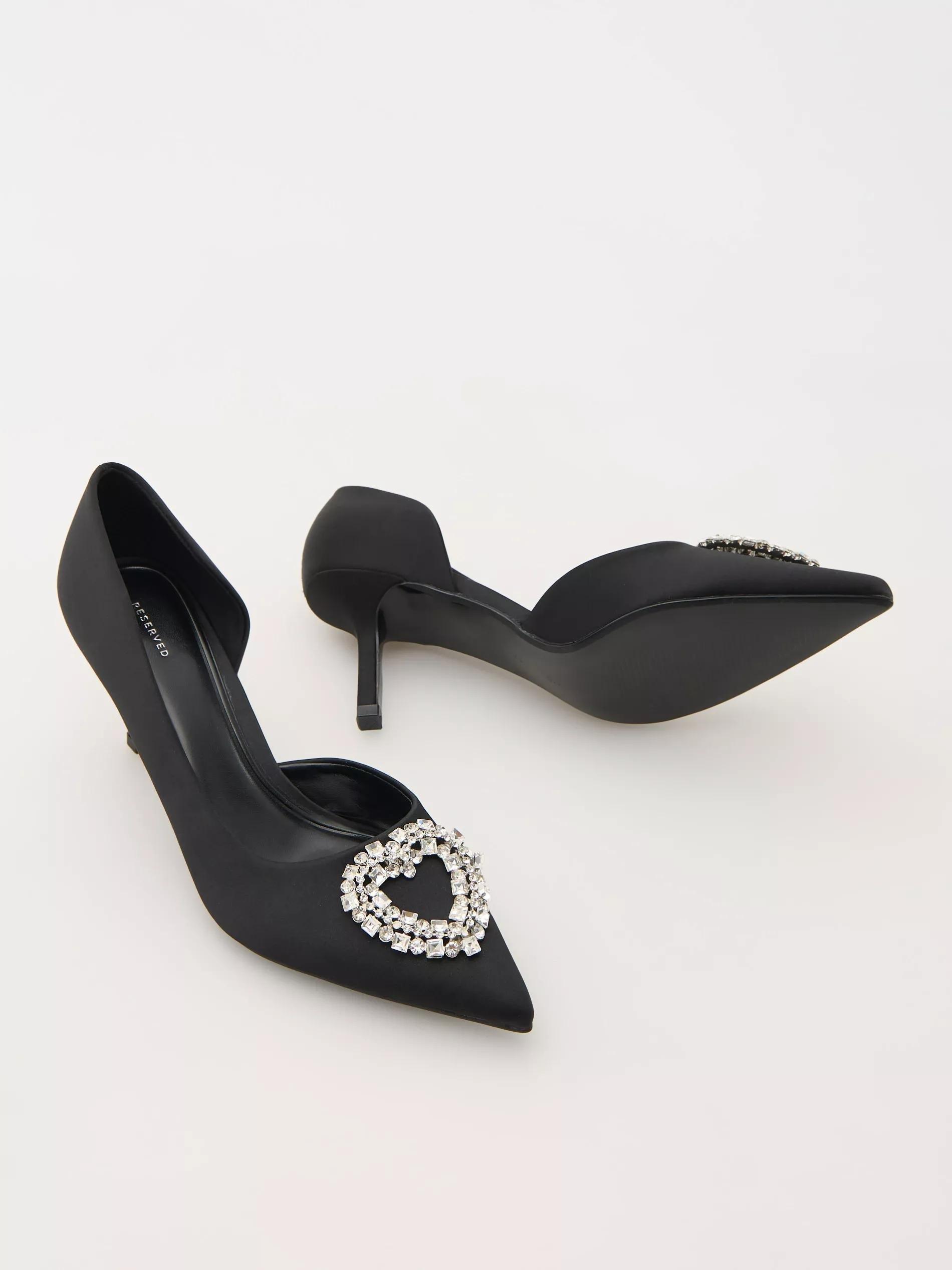 Black Pumps With Decorative Detail, Black, large image number 4