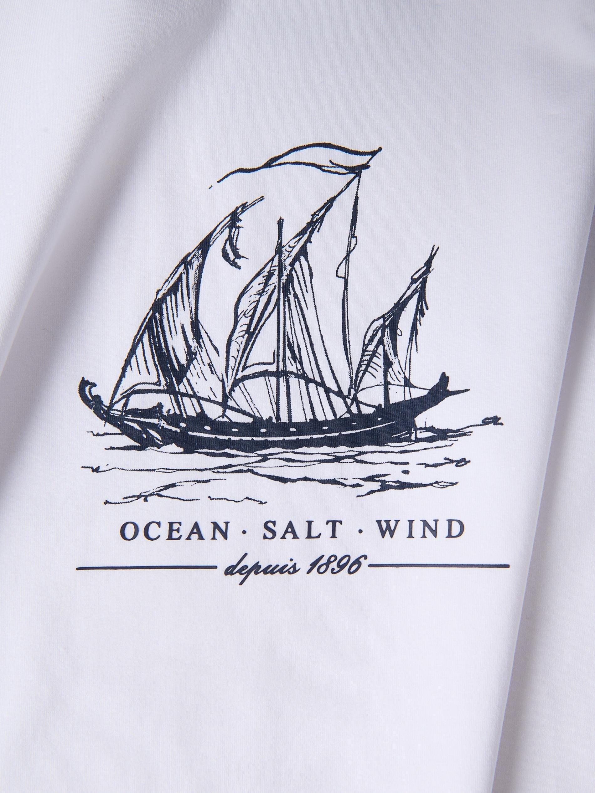 White Comfort Fit T-Shirt With Print, , large image number 1