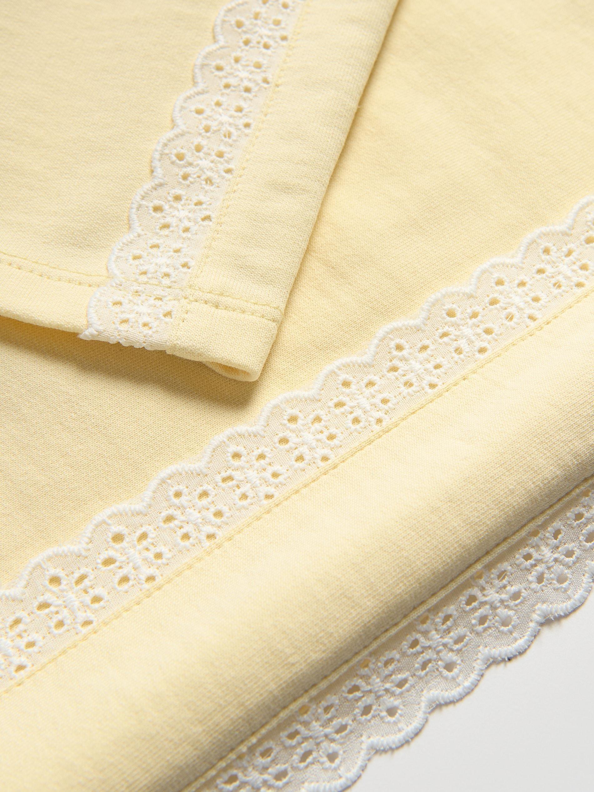 LIGHT YELLOW Jogging trousers with lace inserts, Yellow, large image number 1