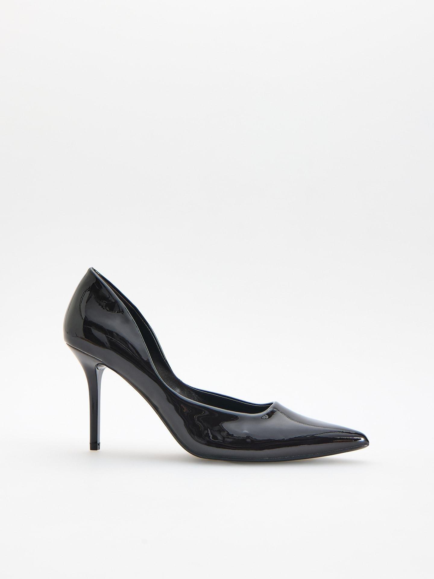 Brown Patent Pumps, Brown, medium