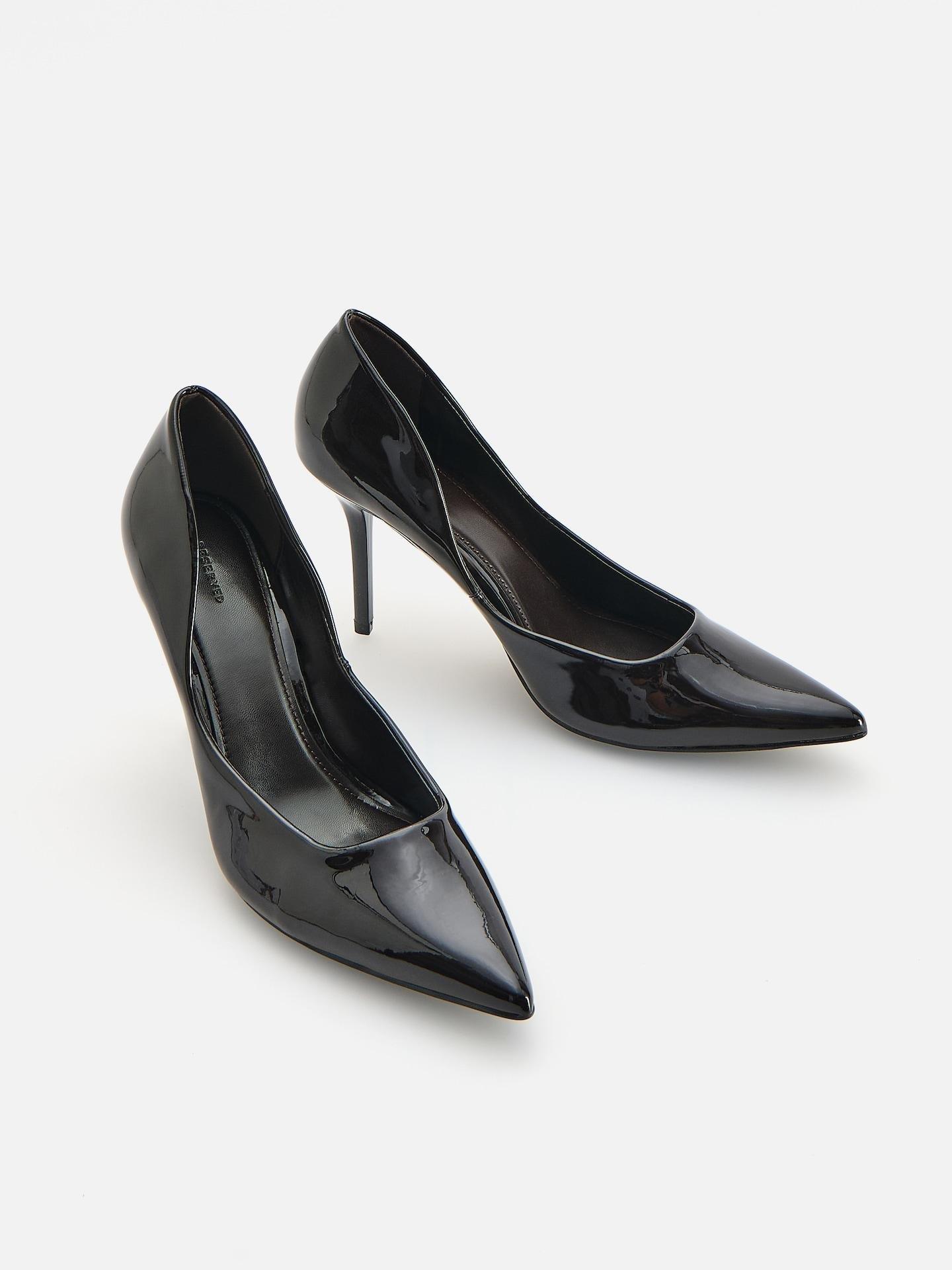 Brown Patent Pumps, Brown, medium