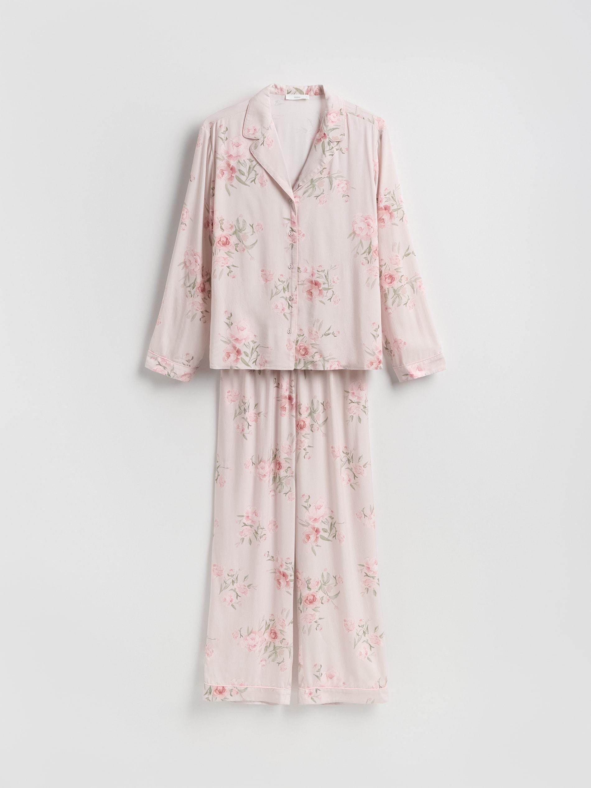 Brown Patterned Two-Piece Pajamas, Brown, large image number 3