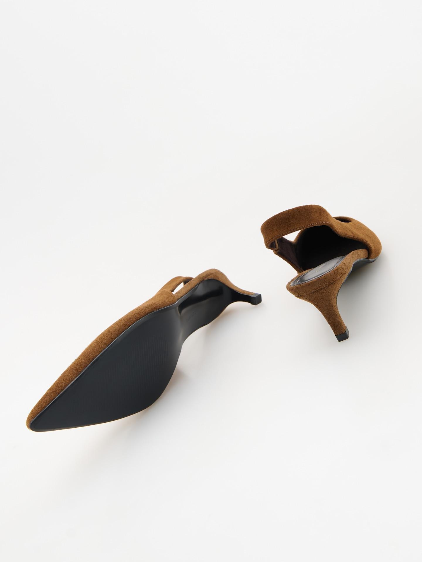 Gold Brown Leather Pumps, Brown, large image number 2