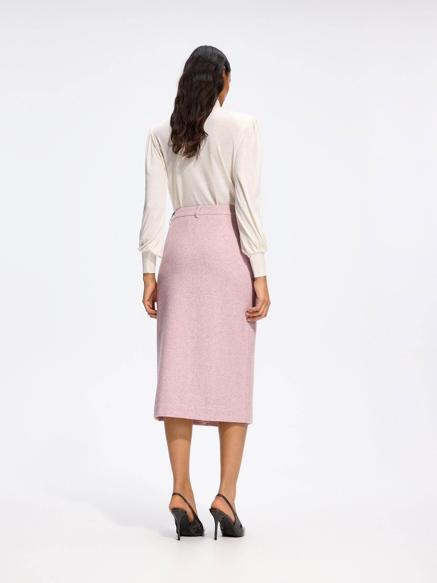 Pink Midi Skirt With Wool, Pink, large image number 3