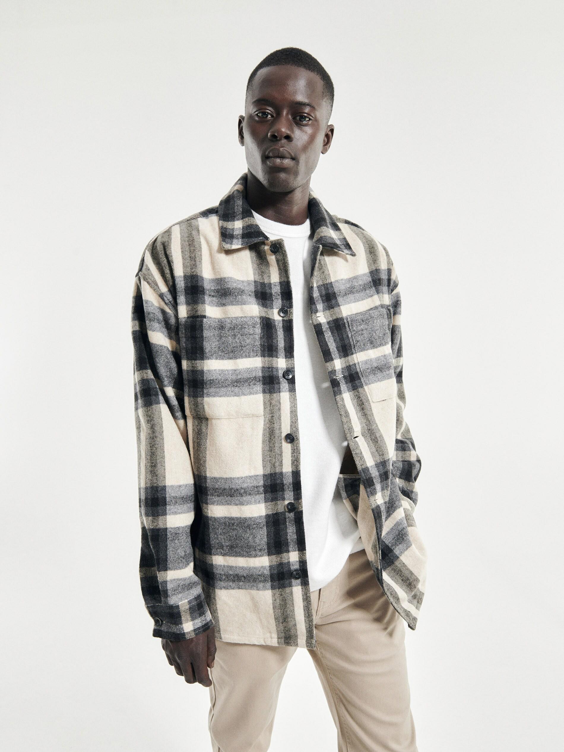 Beige Check Shacket, , large image number 2