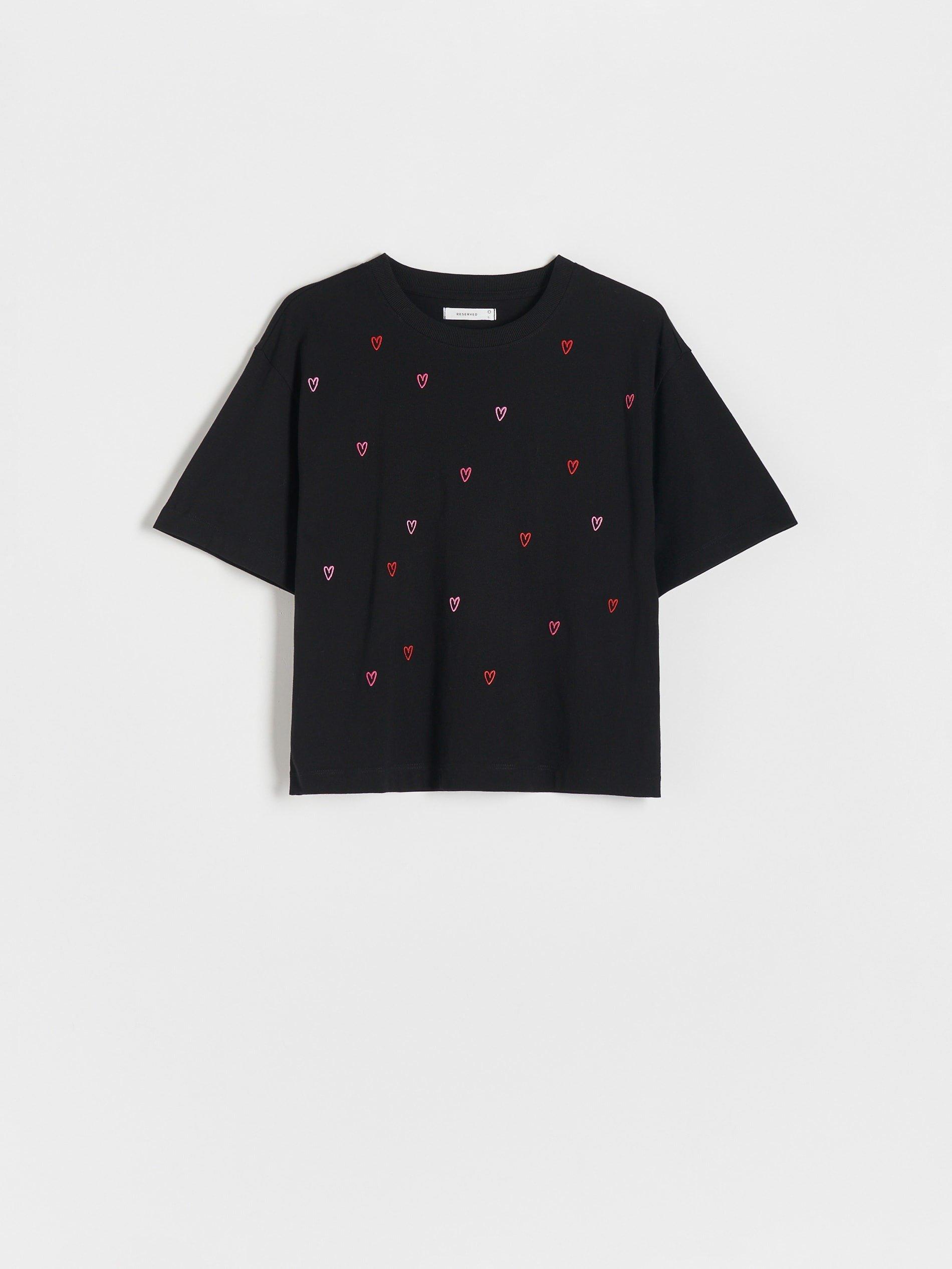 Black Regular Fit T-Shirt With Embroidery, , large image number 2