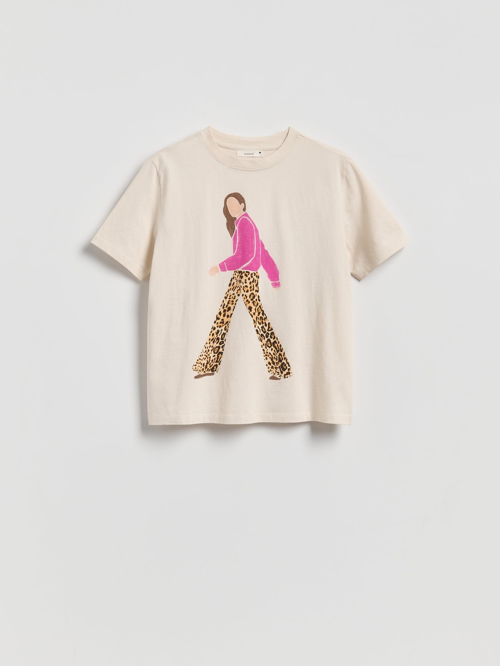 Beige T-Shirt With Print, Beige, large image number 0