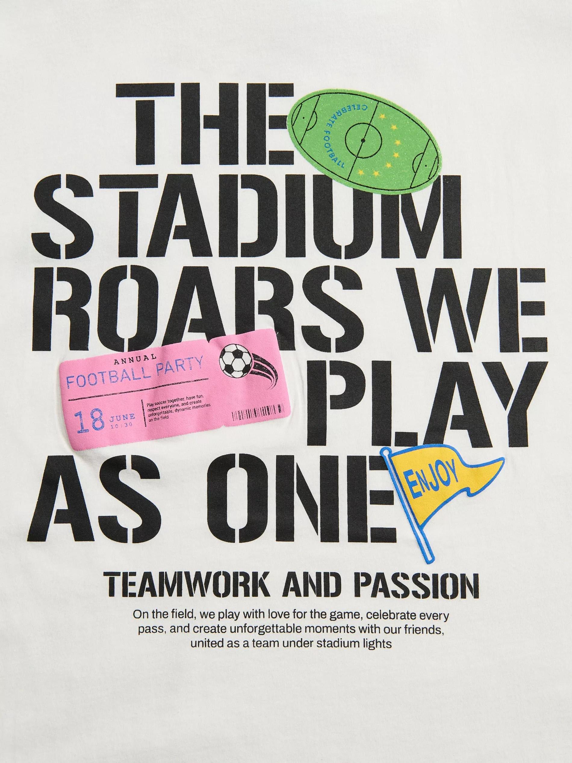 Cream T-Shirt With Print, Ivory, medium